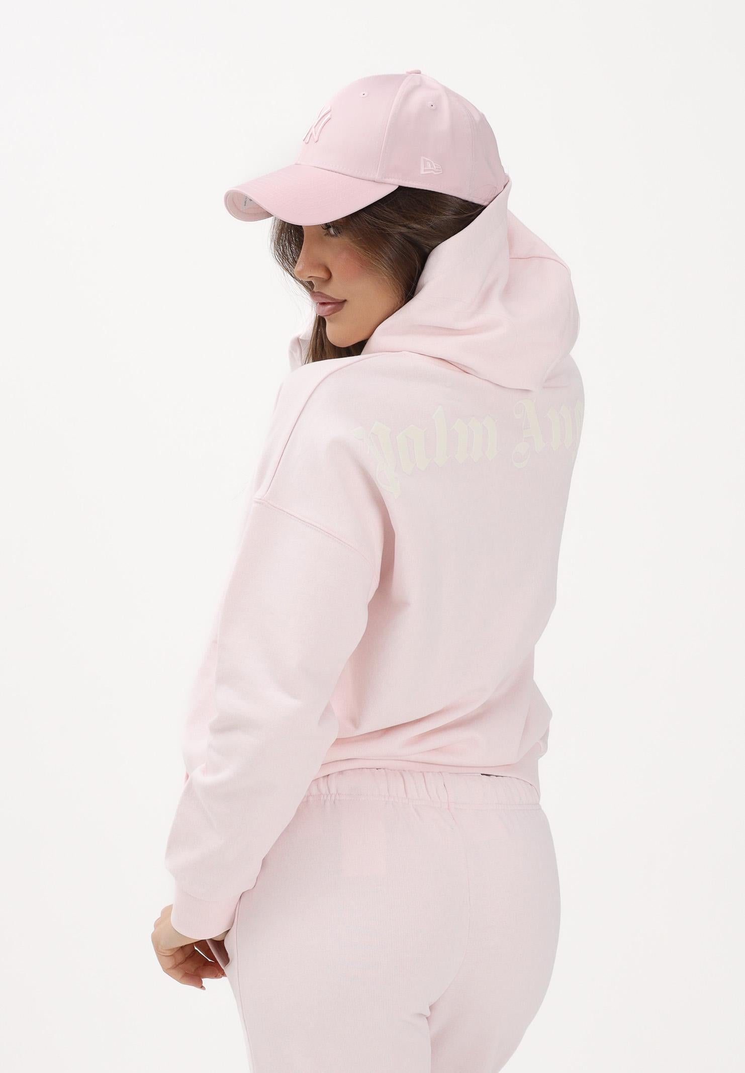 PALM ANGELS Felpa con cappuccio rosa per donna, ragazze e bambine rifinita da logo PGBB014S26FLE001 042 PALM ANGELS