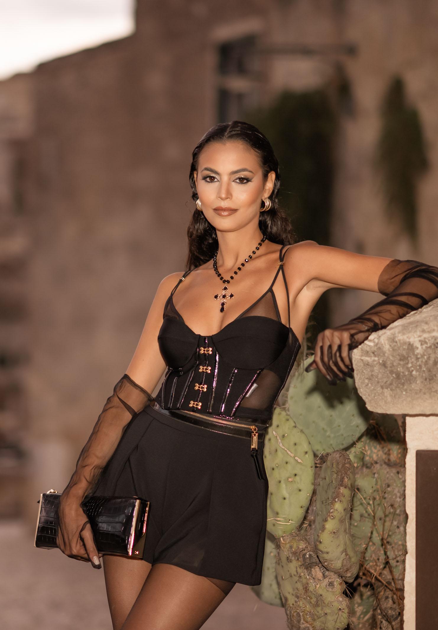 ELISABETTA FRANCHI Corpetto nero da donna TO04057E2 110 ELISABETTA FRANCHI