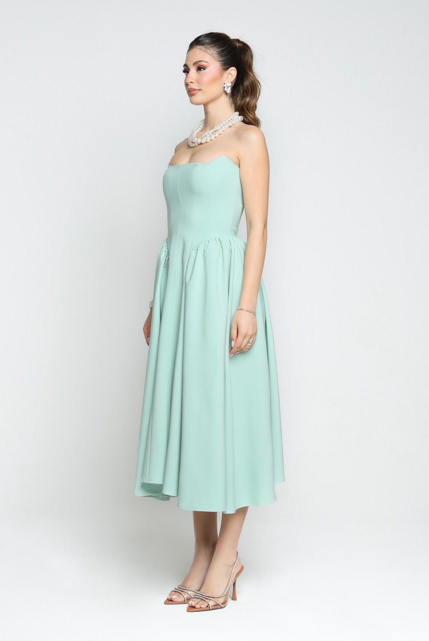 SANTAS Abito midi MARSHMALLOW verde menta da donna PV2509 VERDE SANTAS