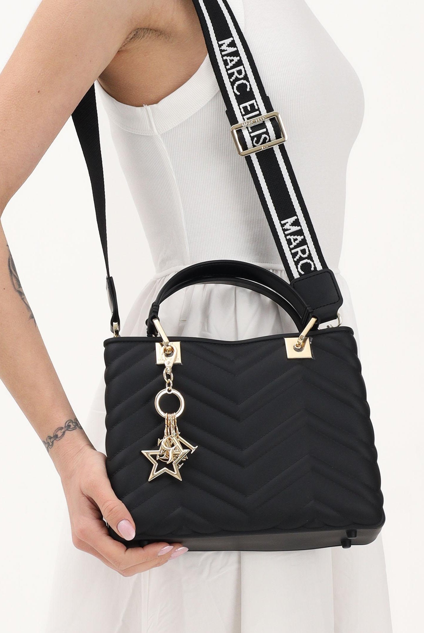 MARC ELLIS Borsa a mano Krissy Wave M nera da donna KRISSY-WAVE-M BLLIGO MARC ELLIS