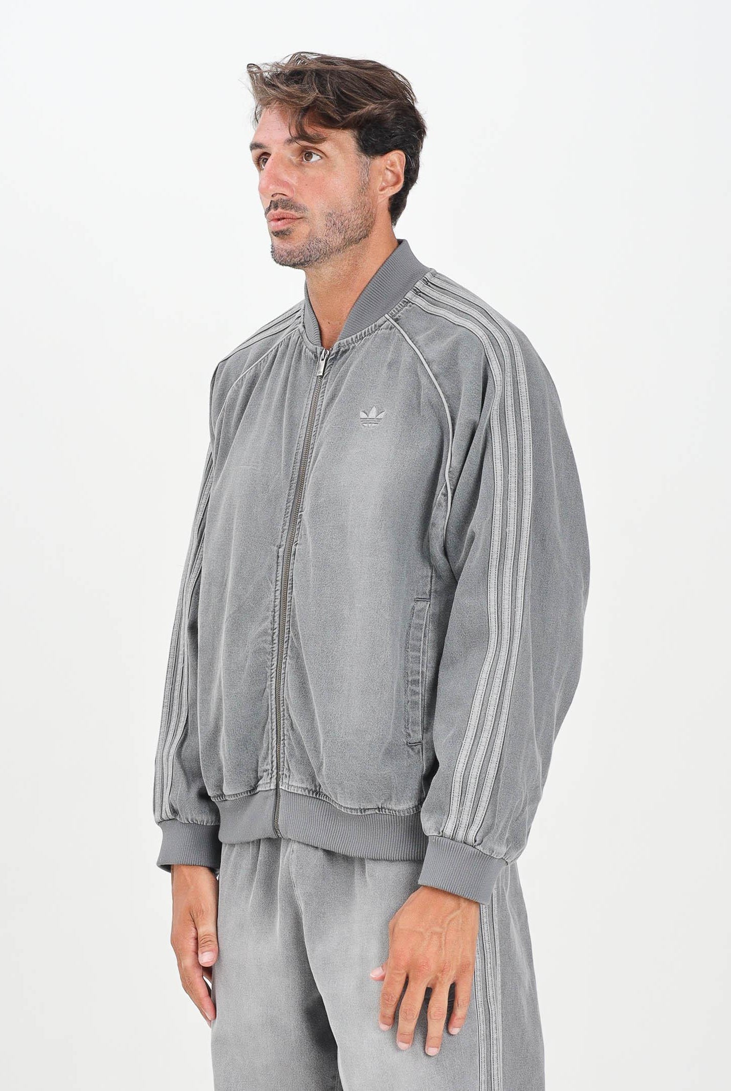 ADIDAS ORIGINALS Giacca SST Adicolor Loose in denim grigio da uomo JW5915 . ADIDAS ORIGINALS