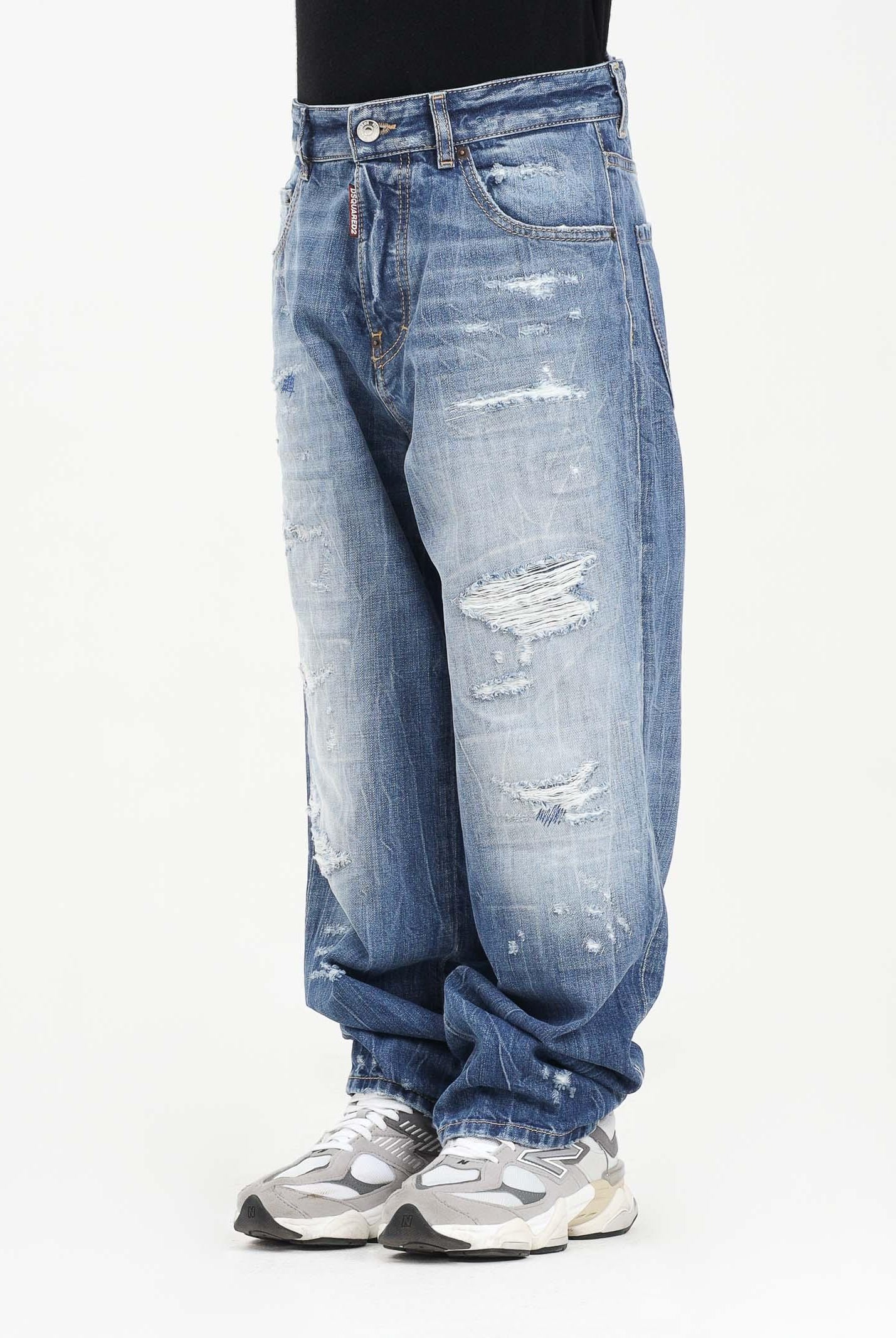 DSQUARED2 Jeans in denim chiaro per donna, ragazzi e bambini con dettagli destroyed DQ3082D0AEN DQ01 DSQUARED2
