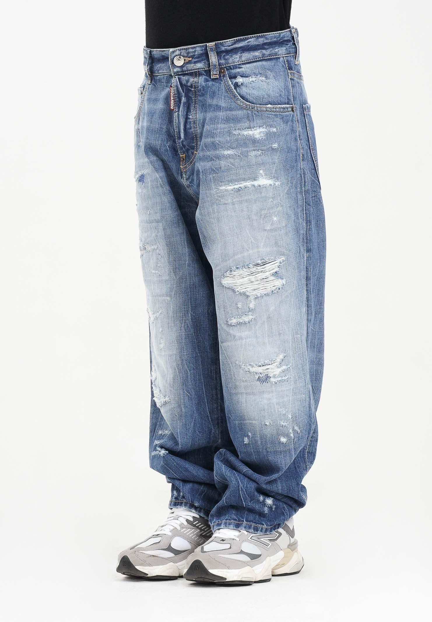 DSQUARED2 Jeans in denim chiaro per donna, ragazzi e bambini con dettagli destroyed DQ3082D0AEN DQ01 DSQUARED2