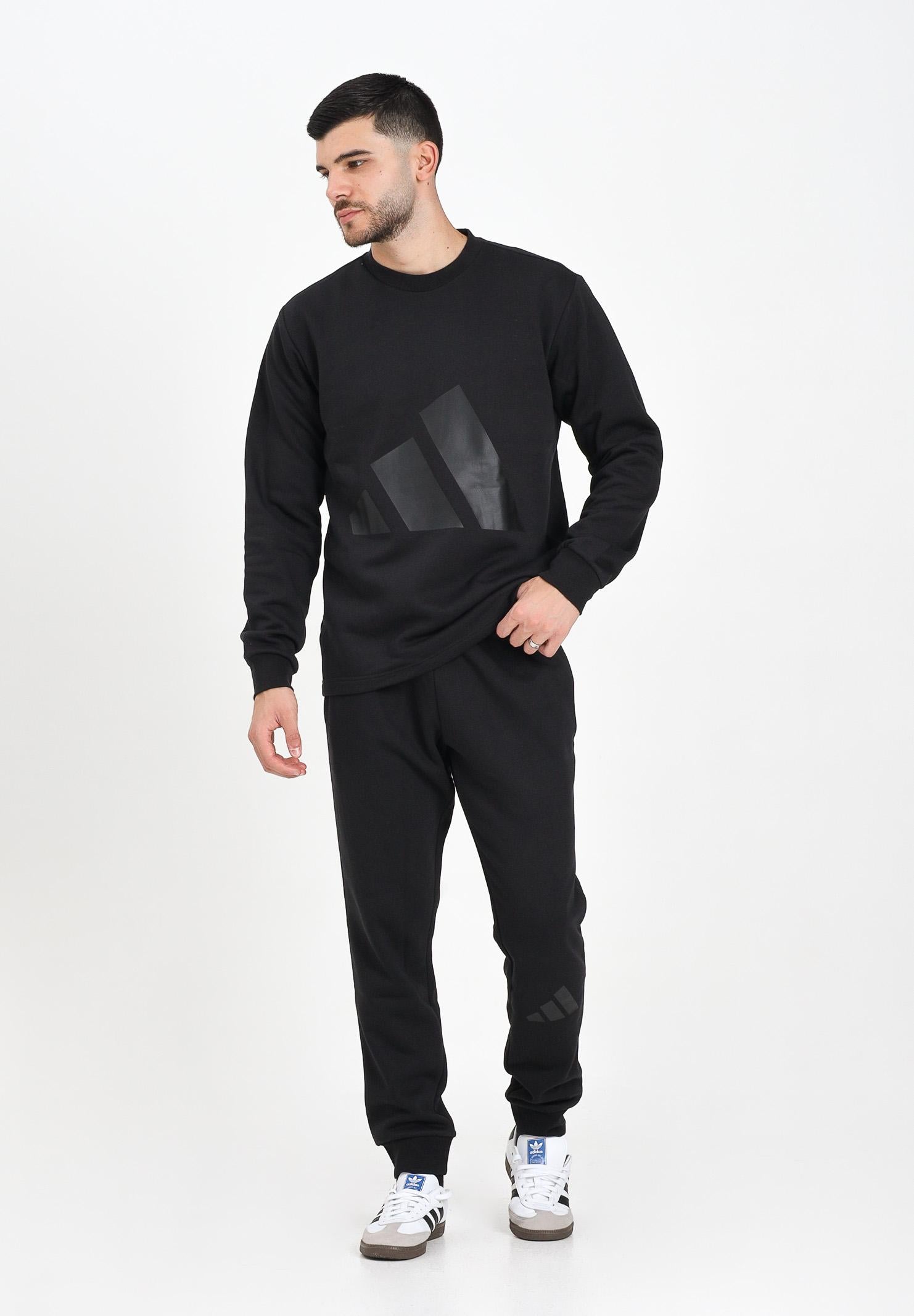 ADIDAS PERFORMANCE Tuta Big Logo Fleece nera da uomo JI8865 ADIDAS PERFORMANCE