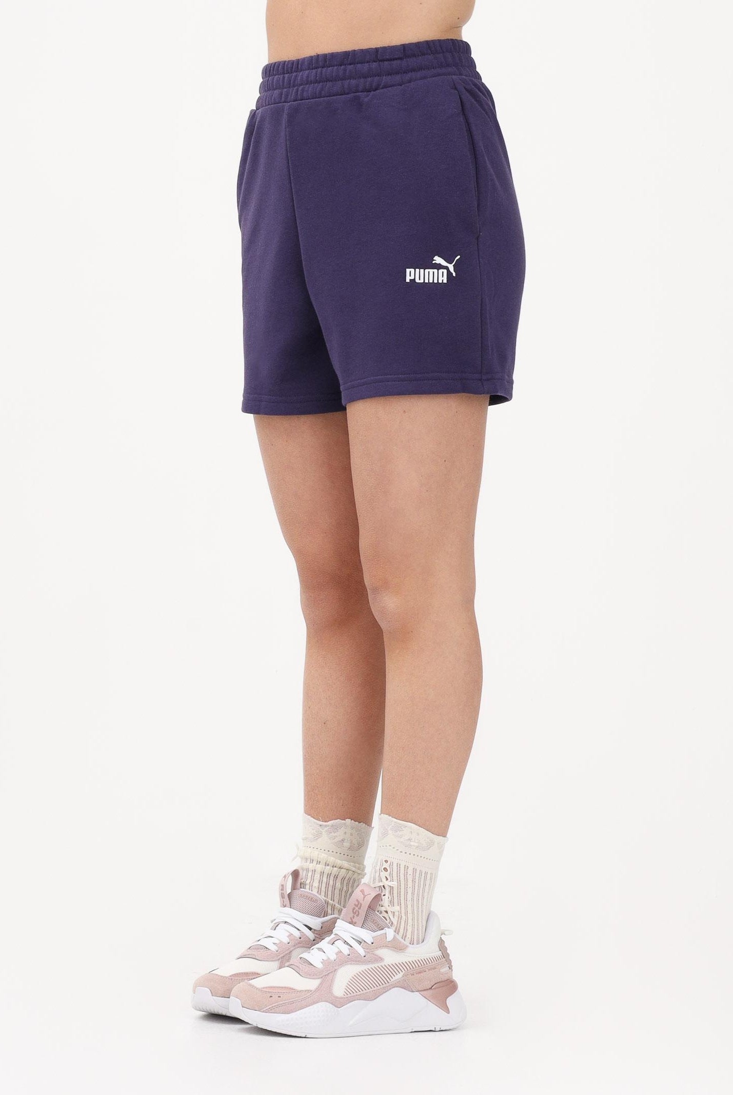 PUMA Shorts sportivo ESS Small No. 1 Logo 5'' High-Waist viola da donna 682441 64 PUMA