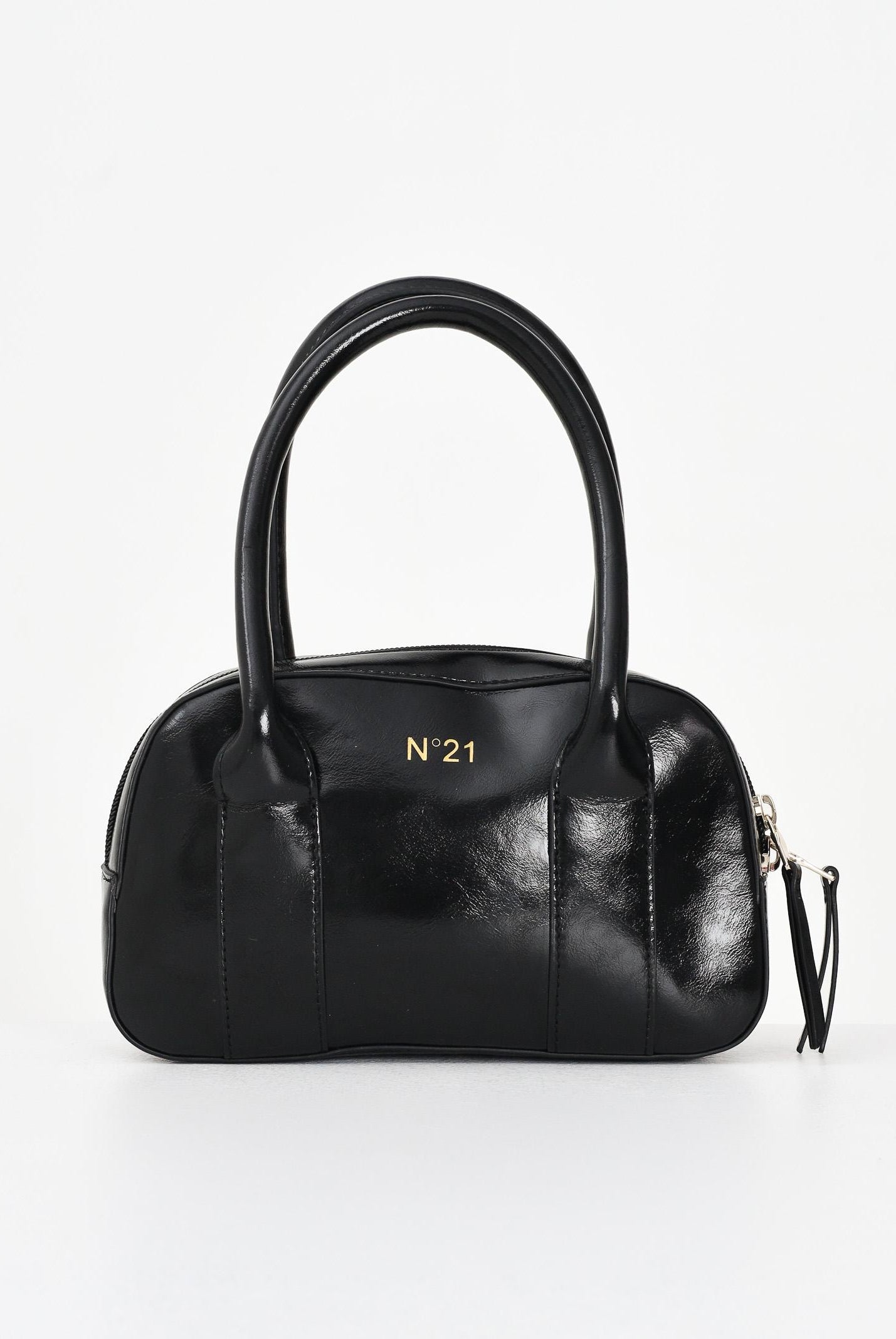N21 Borsa a mano nera da donna realizzata in tessuto spalmato martellato con logo N°21 N21096N0246 0N900 N21