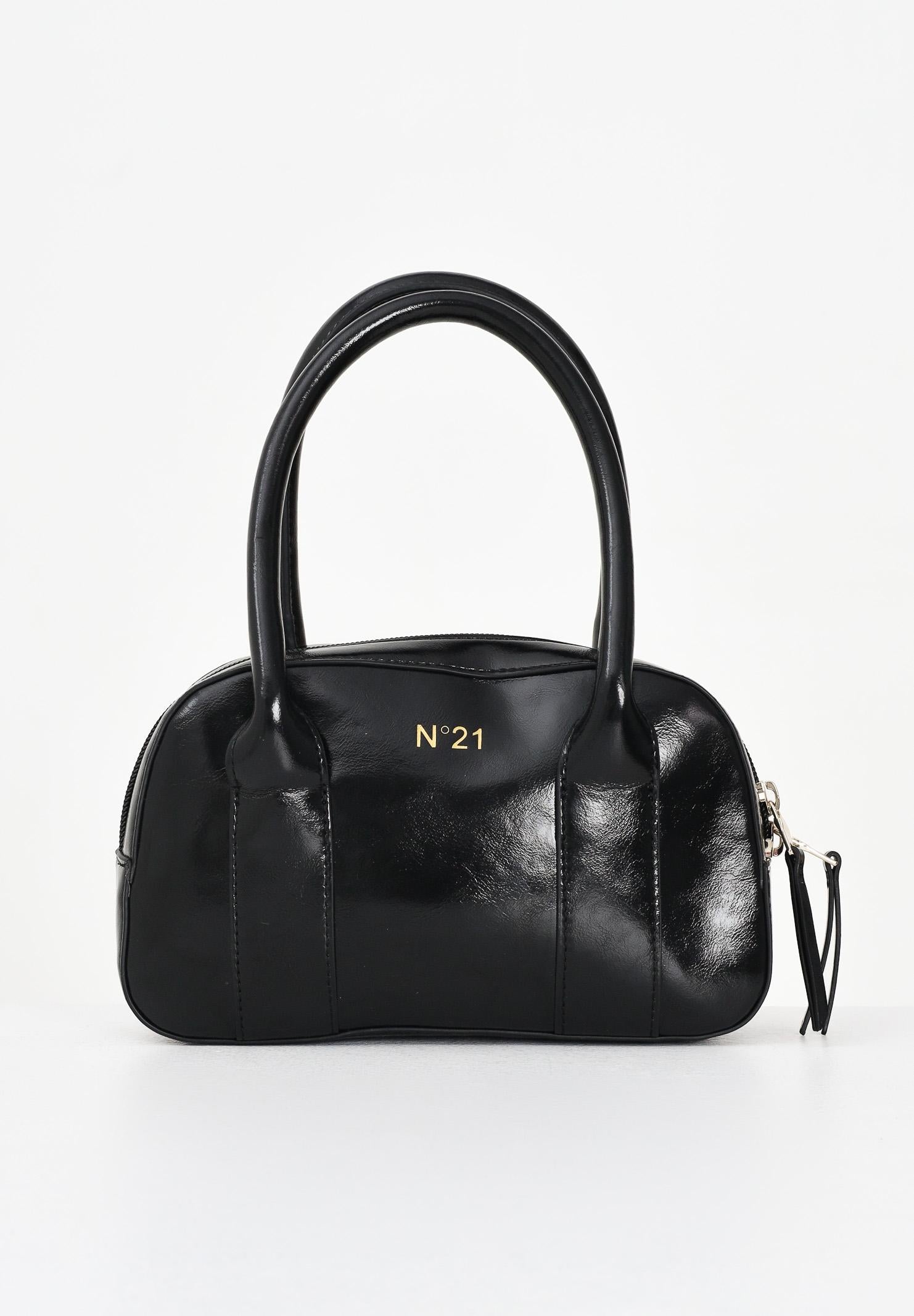 N21 Borsa a mano nera da donna realizzata in tessuto spalmato martellato con logo N°21 N21096N0246 0N900 N21