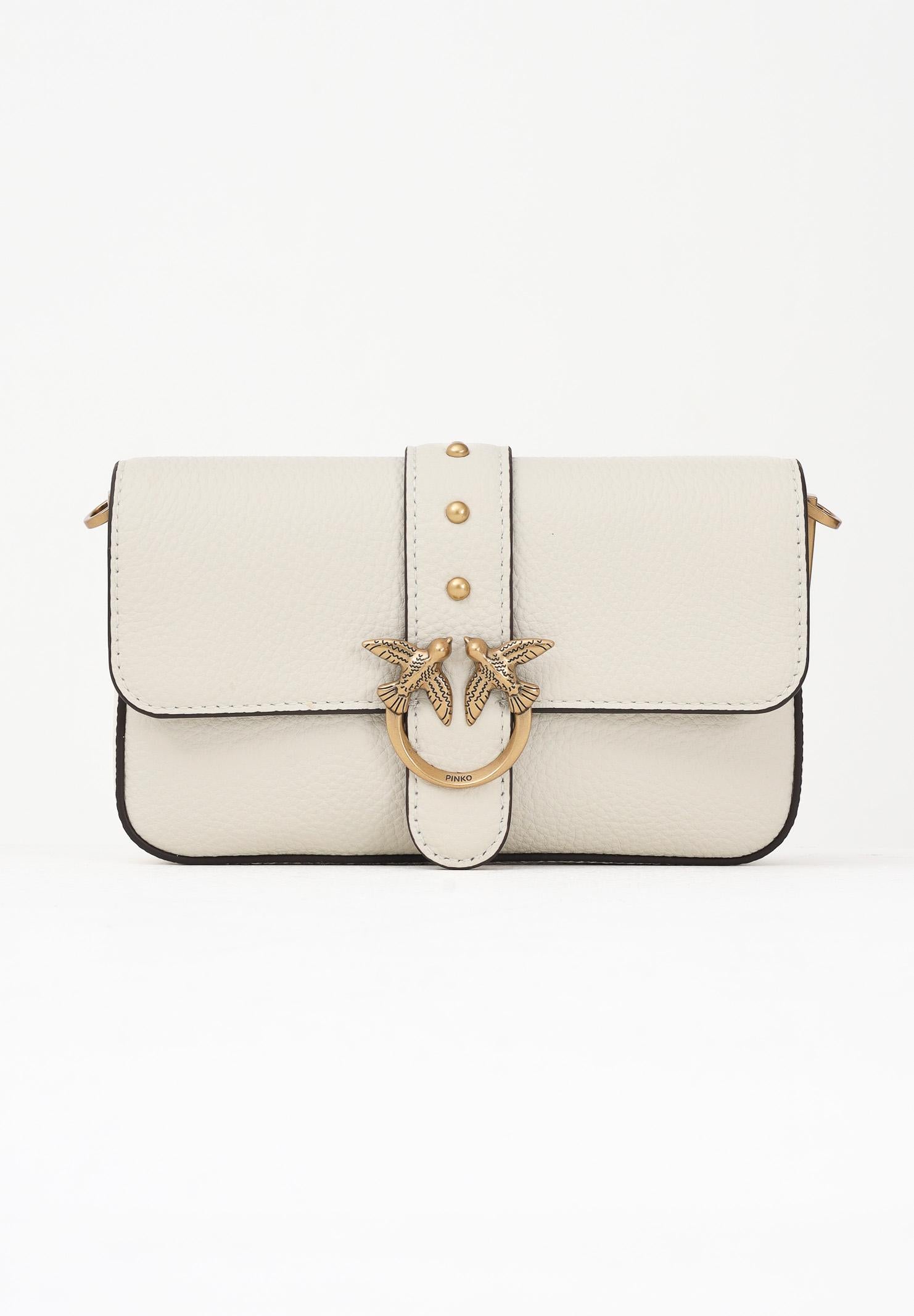 PINKO Borsa a tracolla Love One Slouchy Baby panna da donna 105353A2OX Z14Q PINKO