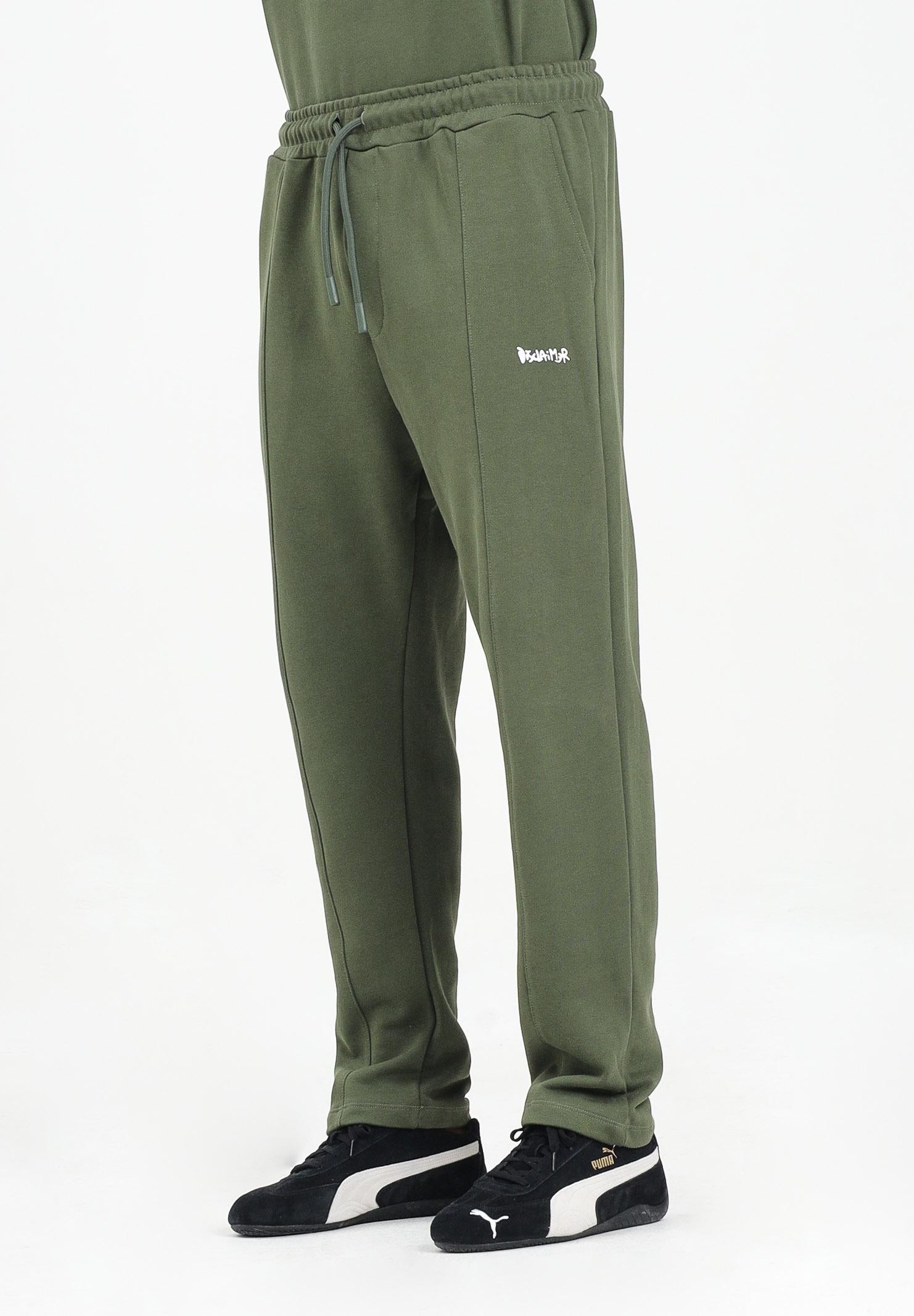 DISCLAIMER Pantalone sportivo verde da uomo con logo 25IDS54808 VE DISCLAIMER