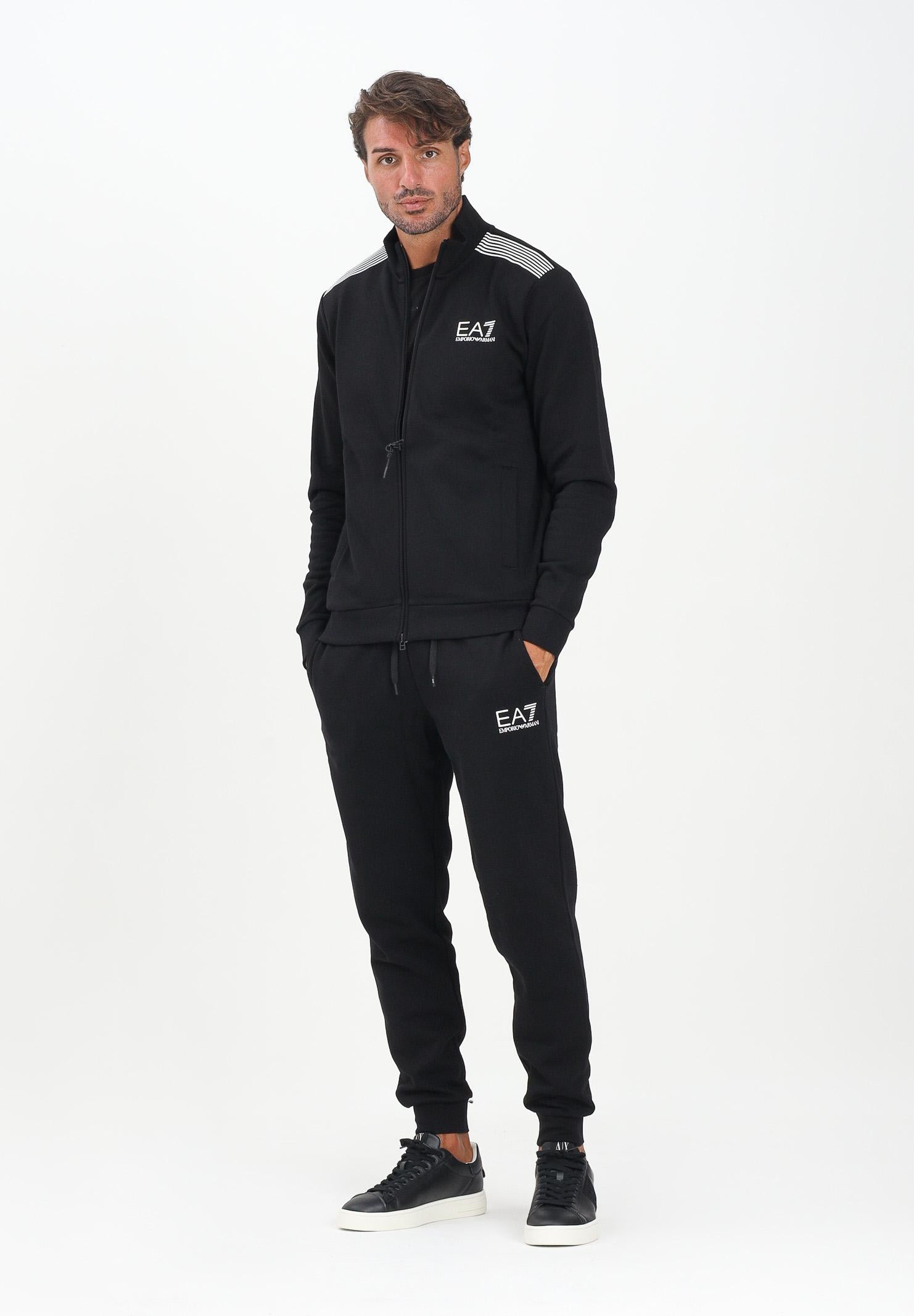 EA7 Tuta nera da uomo con stampa logo 7M000966AF10377 UC001 EA7