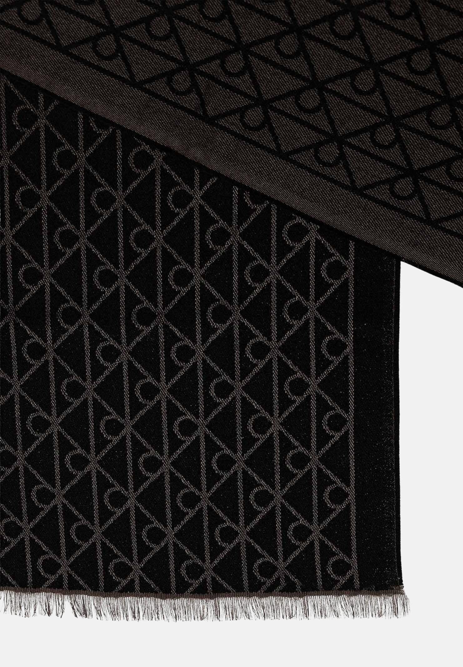 CALVIN KLEIN Pashmina nera per uomo e donna con motivo monogram LV04D8064G BAY CALVIN KLEIN
