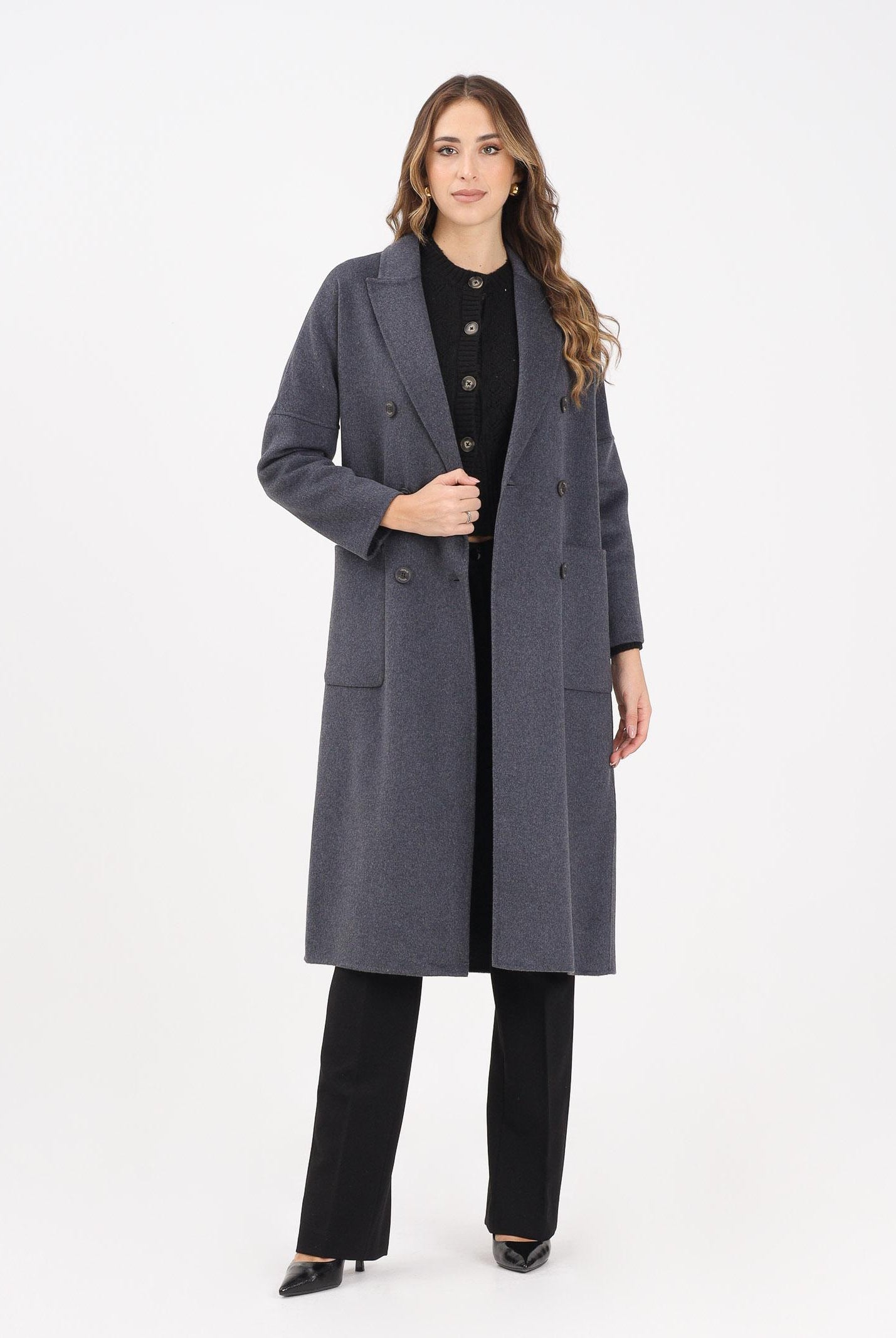 VICOLO Cappotto lungo grigio da donna TF0001 A195 VICOLO