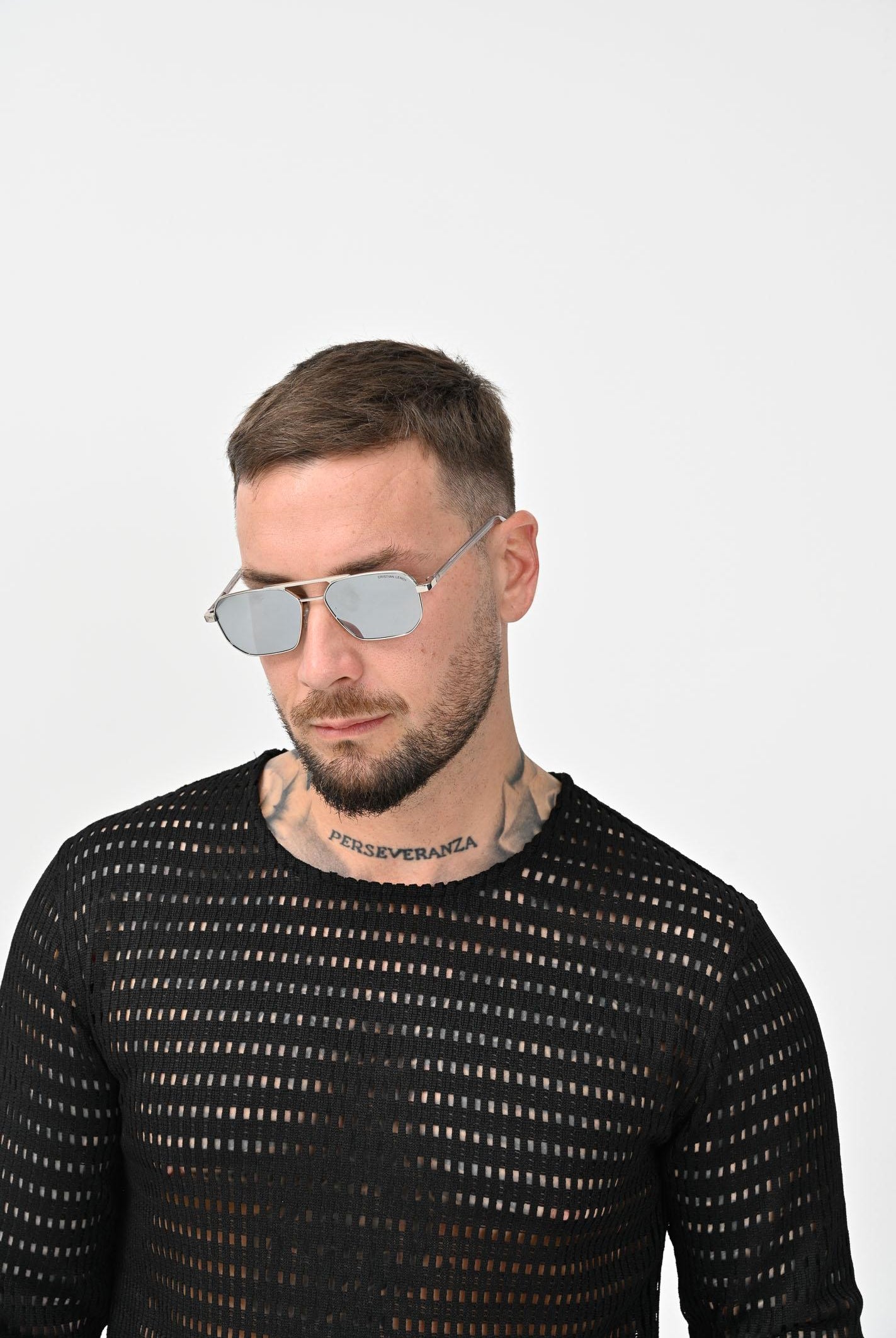 Occhiali da sole neri per uomo e donna con lenti gialle 15032 04 CRISTIAN LEROY