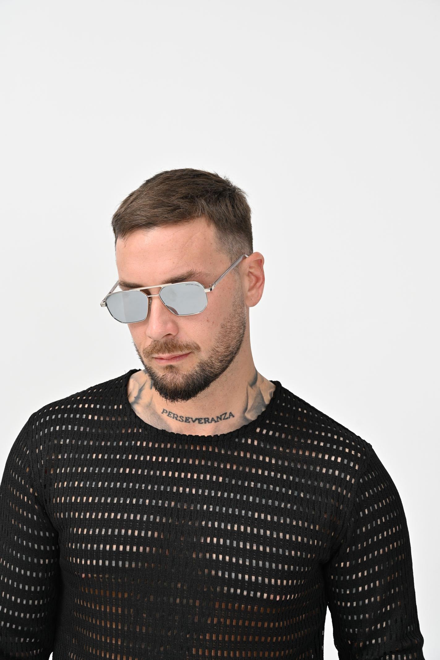 Occhiali da sole neri per uomo e donna con lenti gialle 15032 04 CRISTIAN LEROY