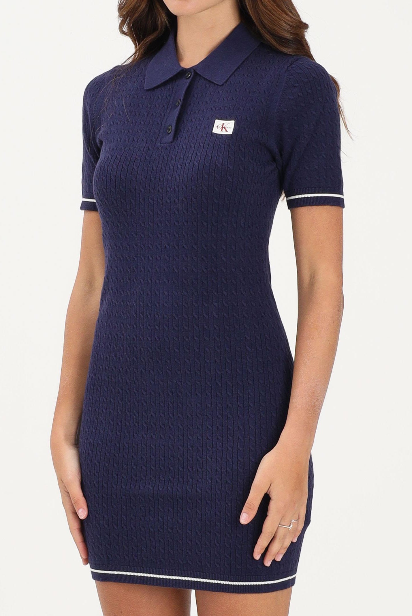 CALVIN KLEIN JEANS Abito corto blu da donna in maglia LV047F323G 9EI CALVIN KLEIN JEANS