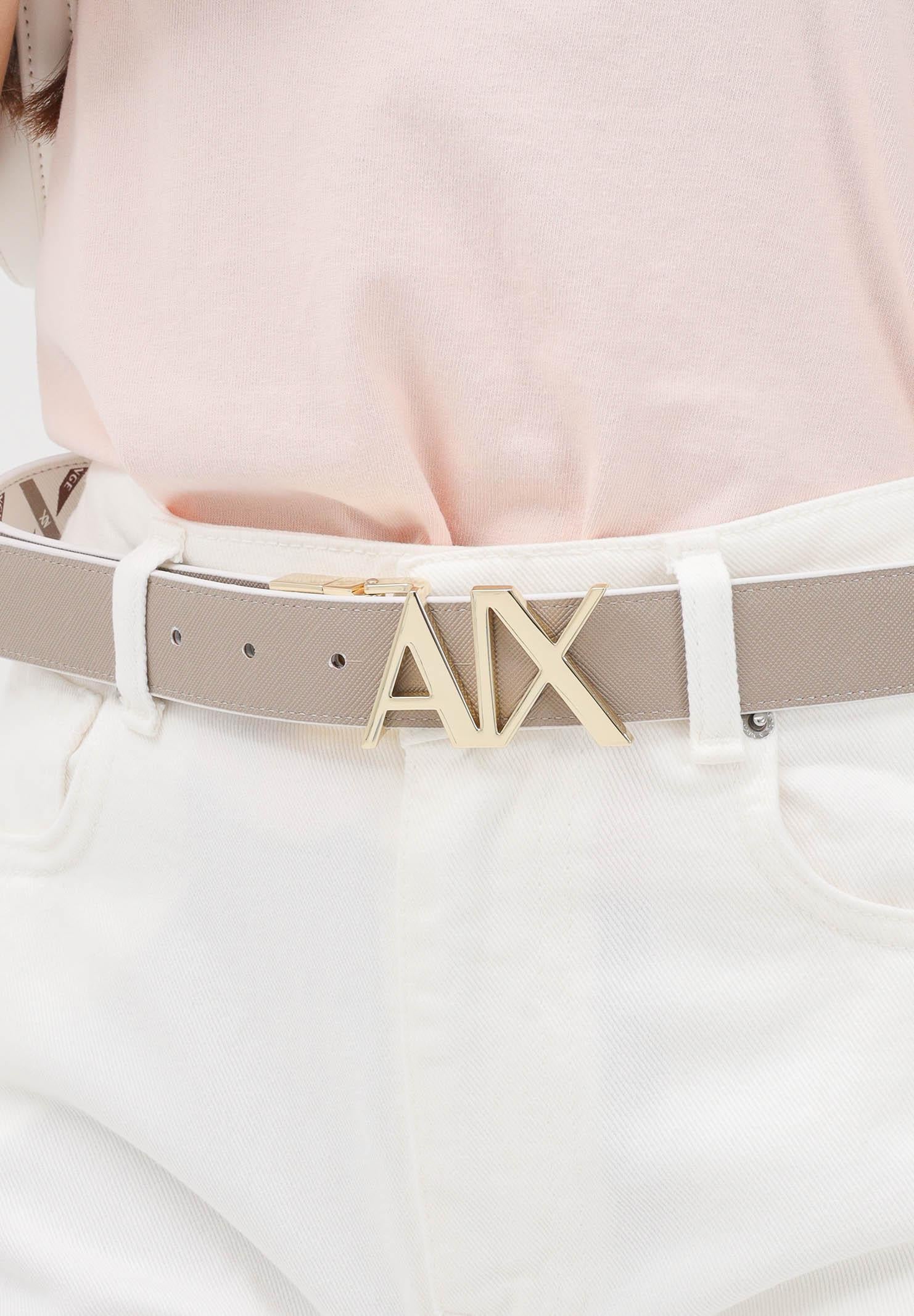 ARMANI EXCHANGE Cintura reversibile bianca e beige da donna XW001203AF17155 M1245 ARMANI EXCHANGE