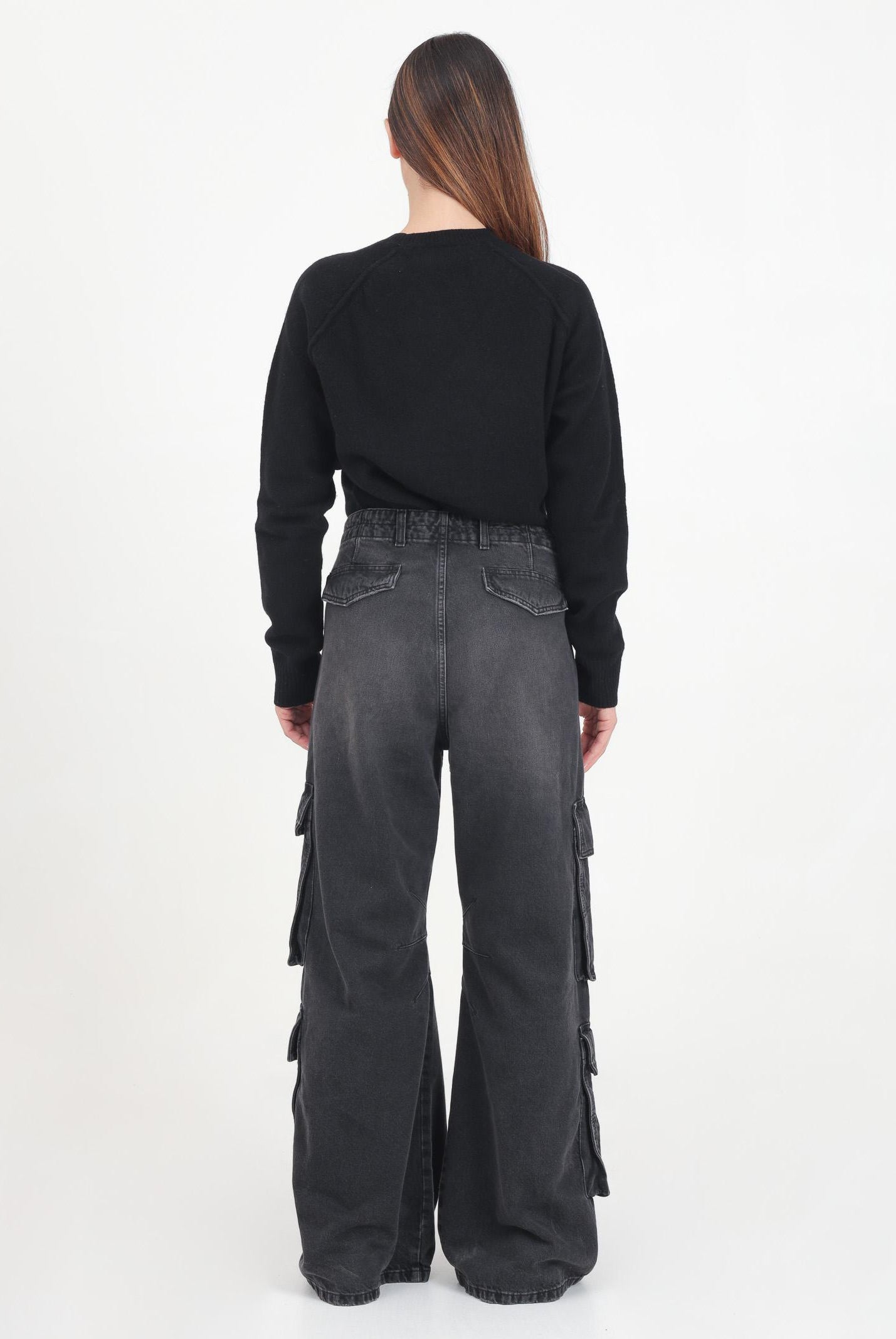 Jeans cargo nero per donna e bambina J01725KXBMM K02 DIESEL