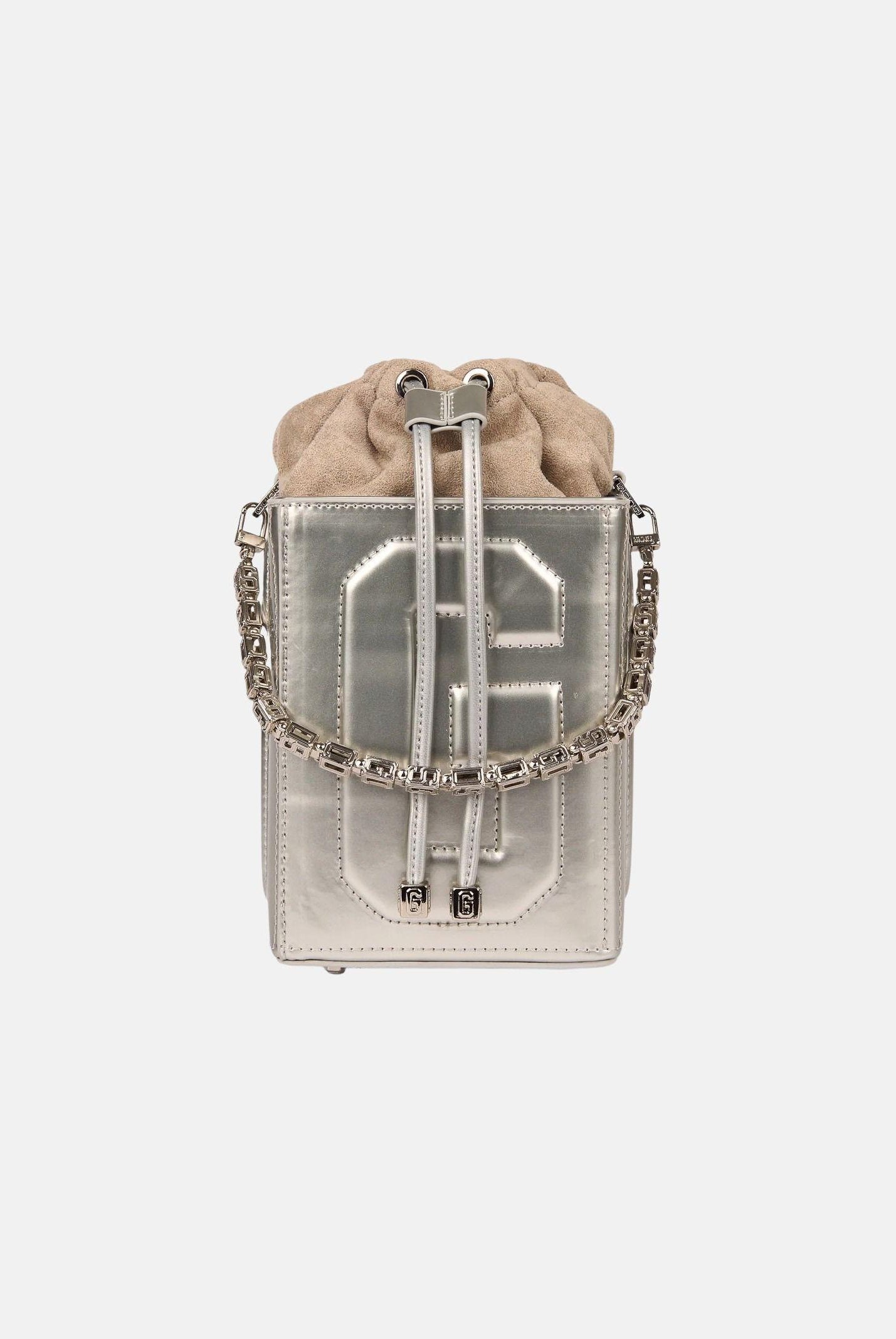 GCDS Borsa a mano argento da donna con logo GCDS in rilievo 3D GCDSD001 01 GCDS