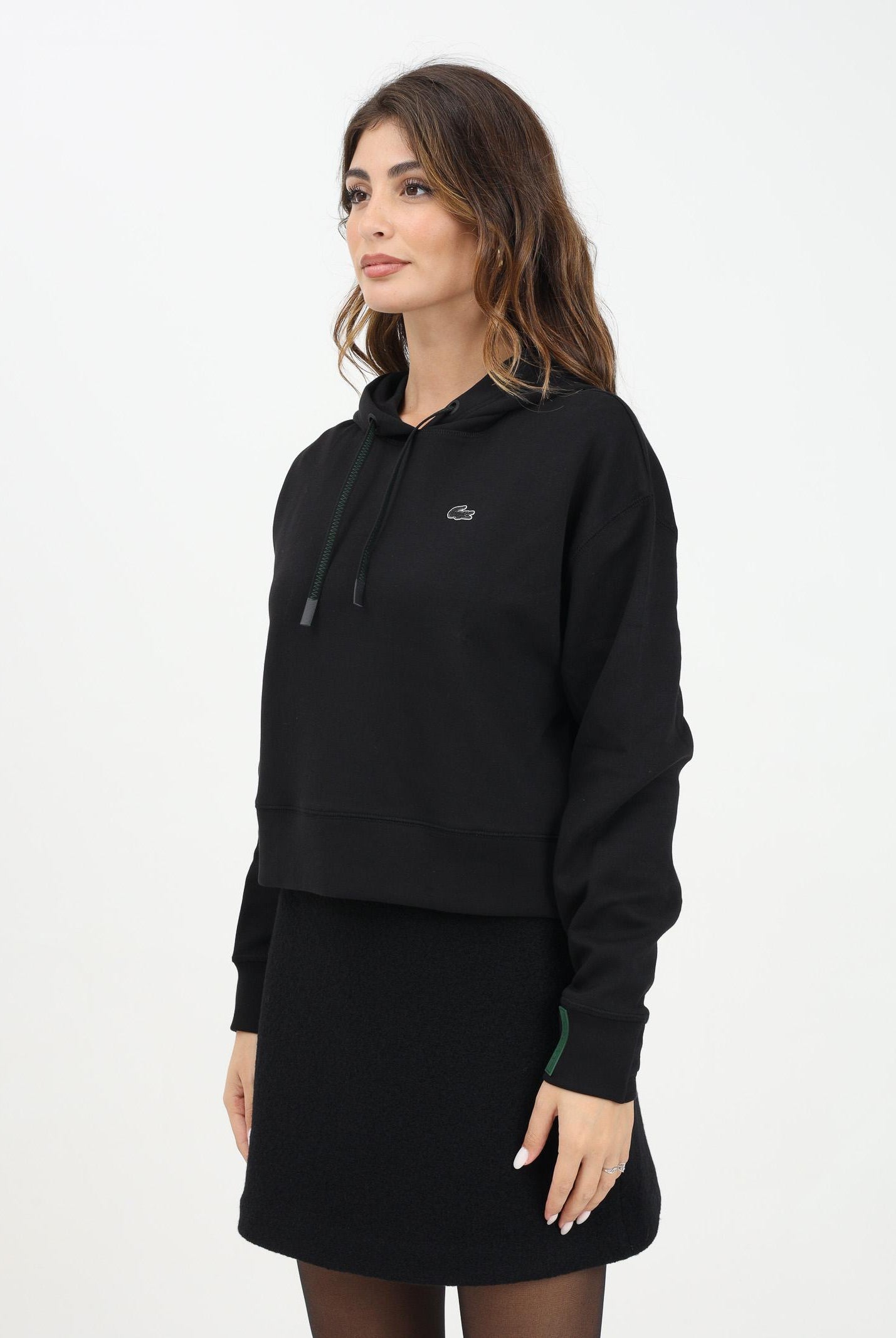 LACOSTE Felpa con cappuccio nera da donna SF0281 031 LACOSTE