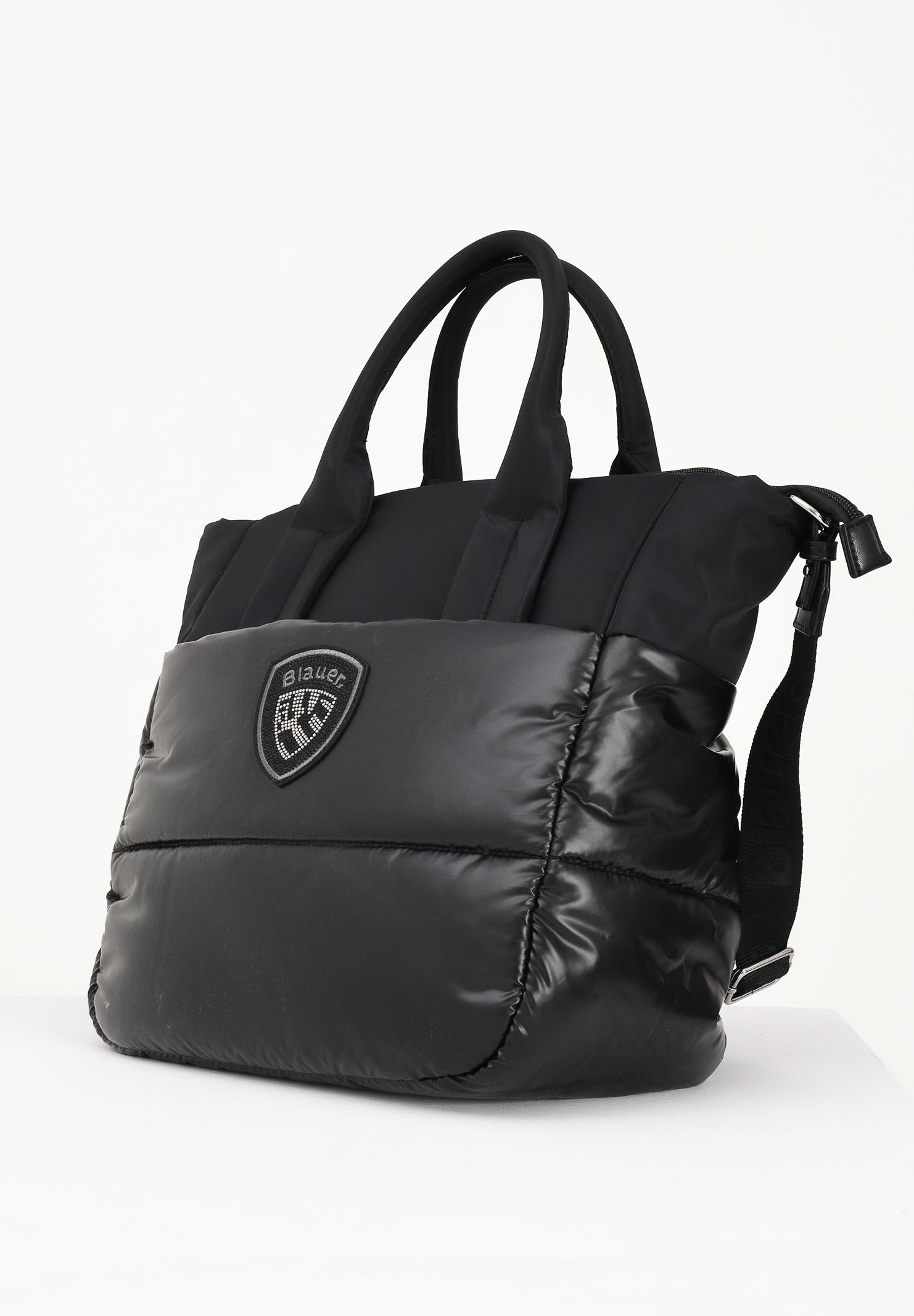 BLAUER Shopper nera da donna con imbottitura e logo F5QUARTXL01PAD BLK BLAUER