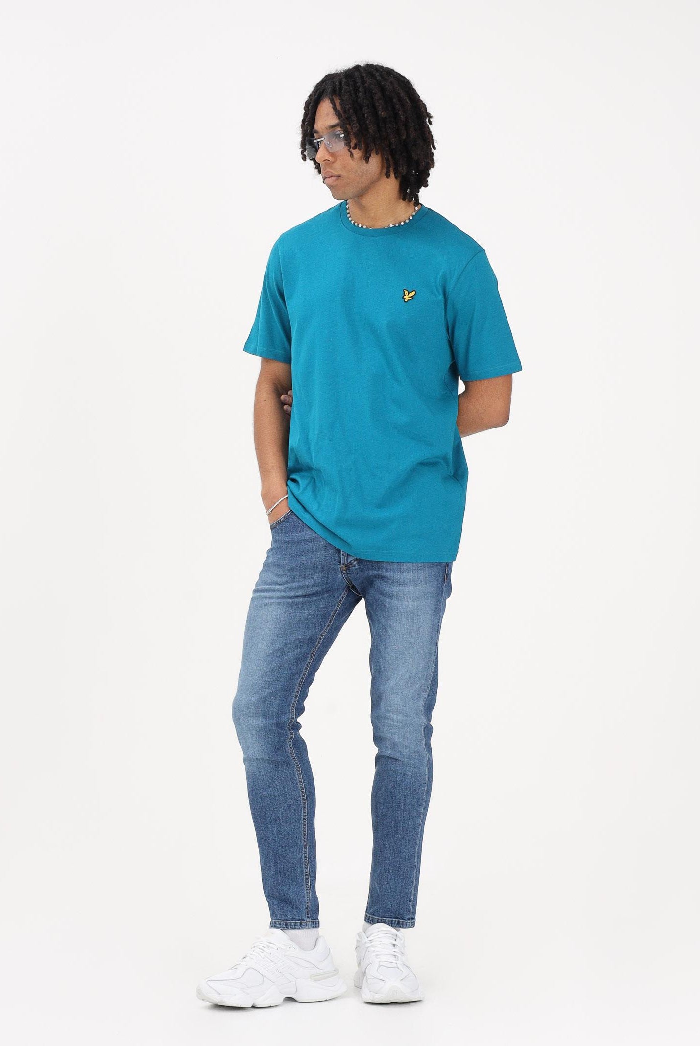 LYLE & SCOTT T-shirt a manica corta turchese da uomo TS400VOGT Y134 LYLE & SCOTT