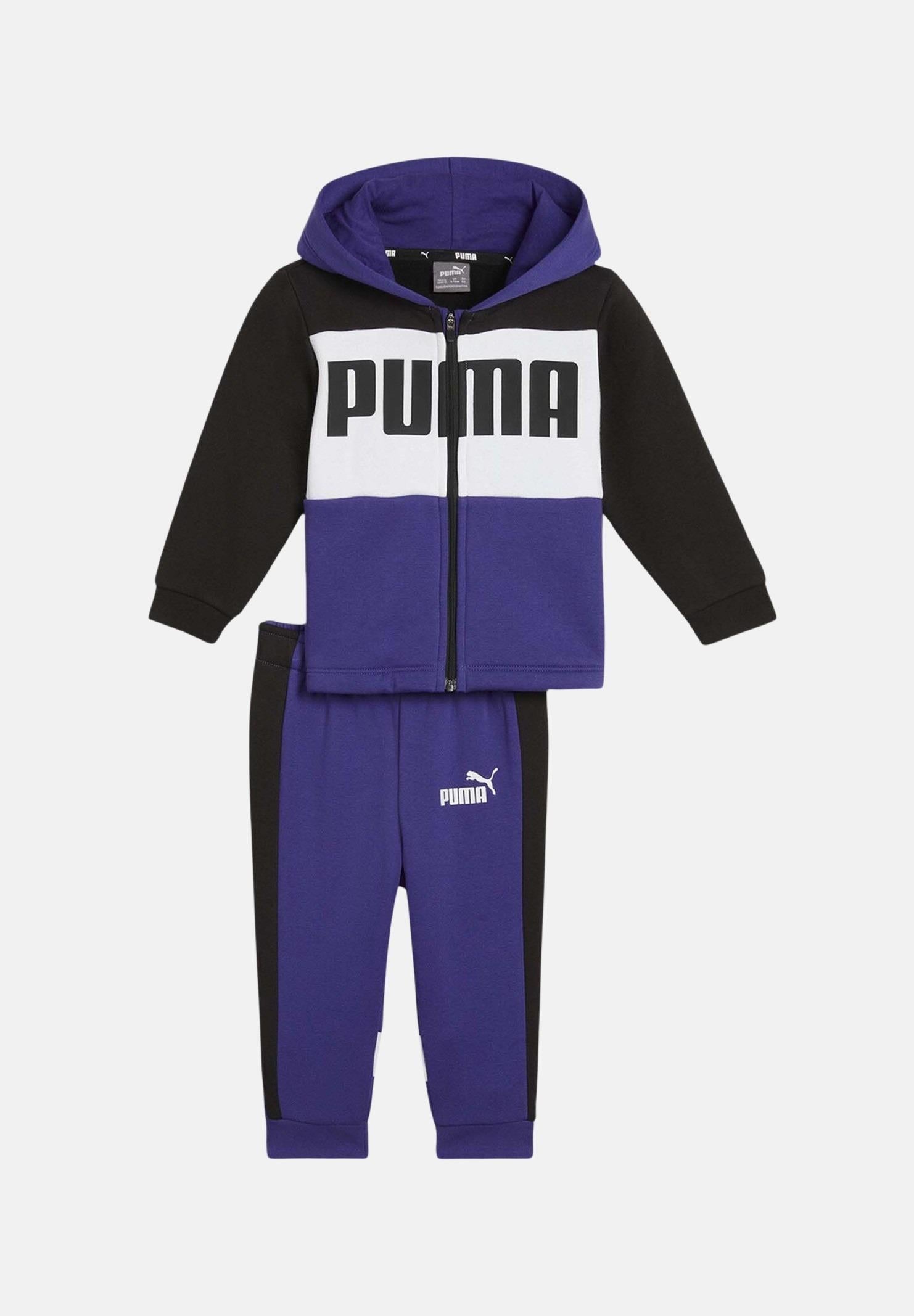 Tuta Colorblock blu e nera da neonato 680323 88 PUMA