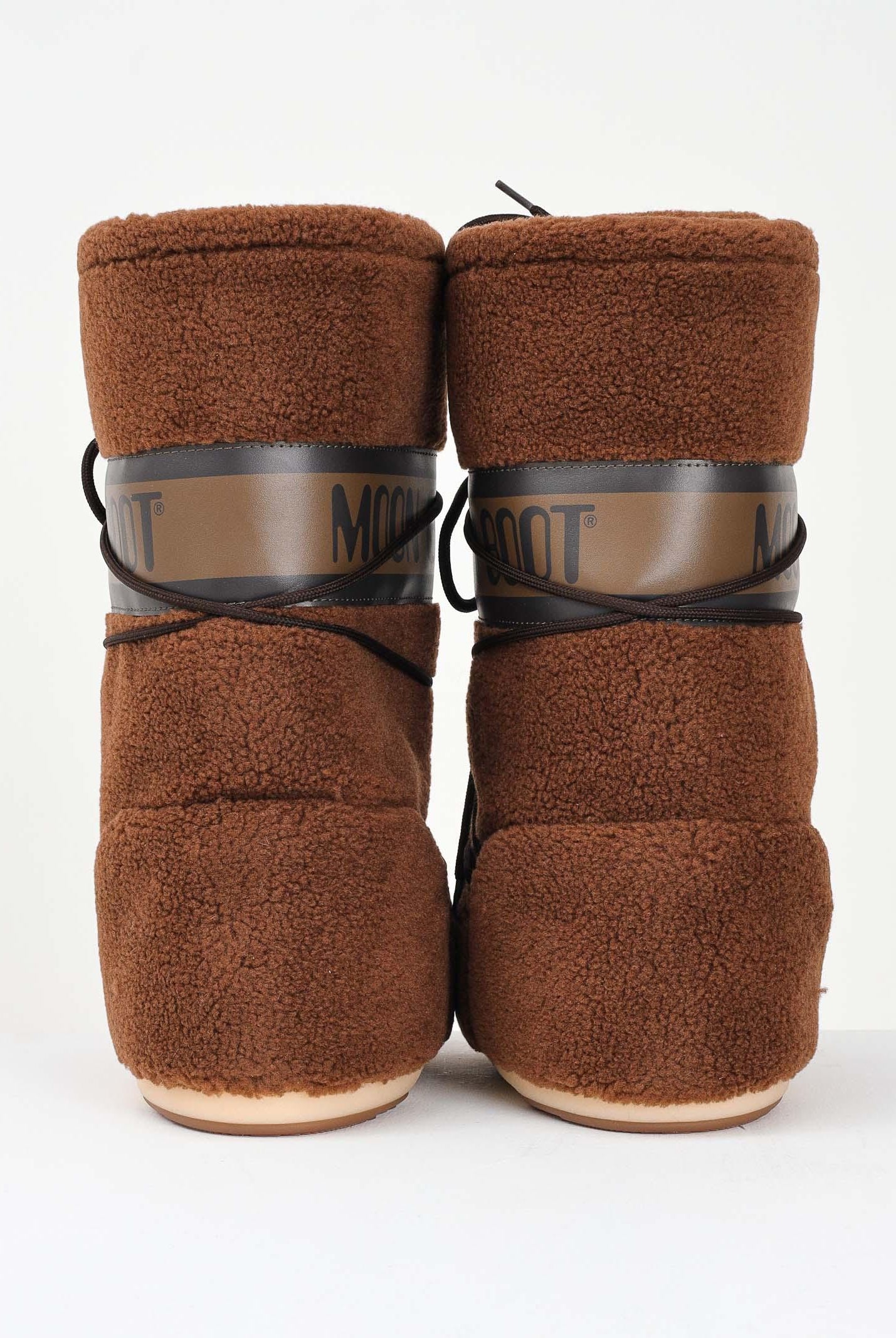 MOON BOOT Stivali da neve ICON in teddy marroni da donna 80D1403080 M004 MOON BOOT