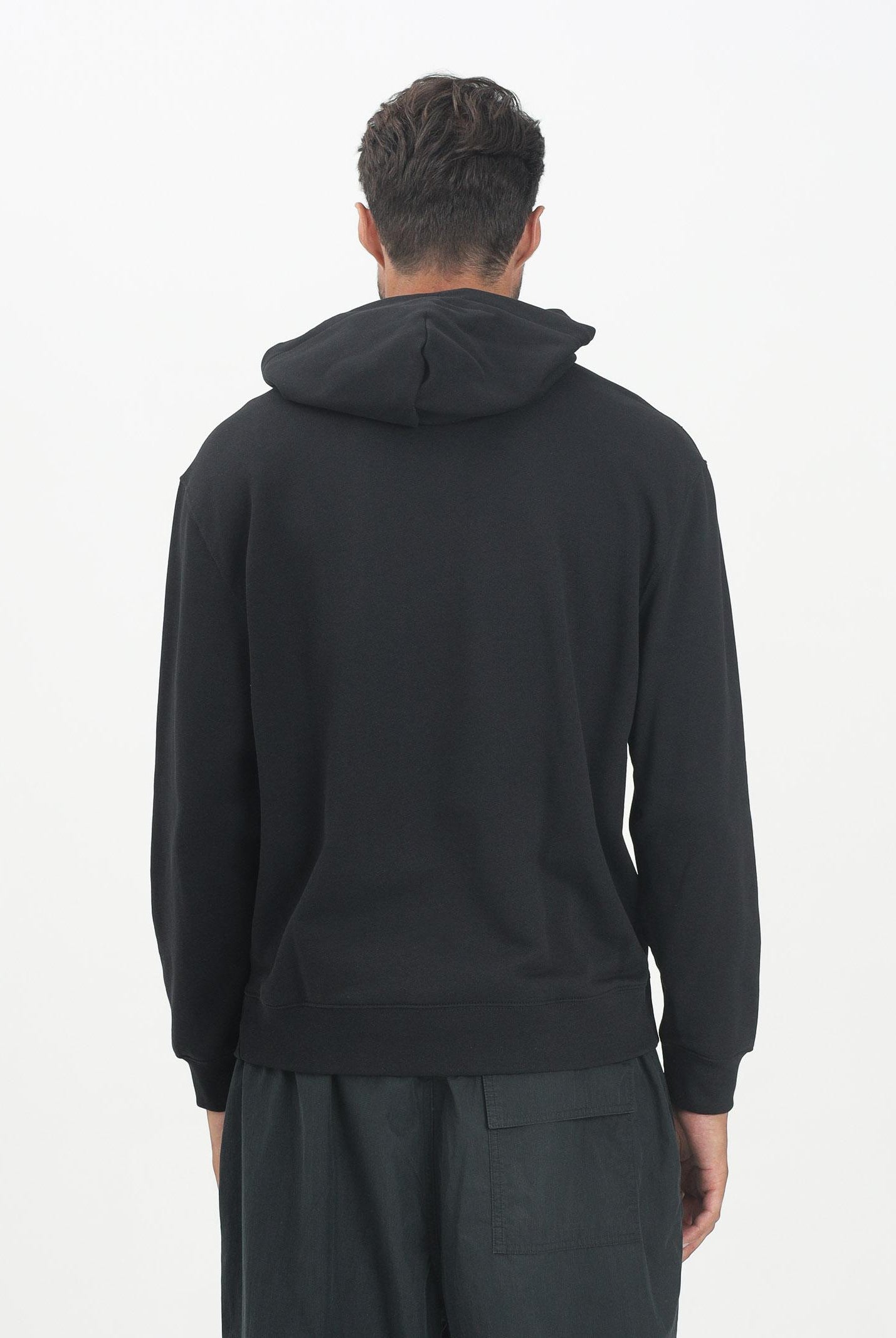 CALVIN KLEIN JEANS Felpa con cappuccio nera da uomo con stemma logo LV04RC274GUB1 . CALVIN KLEIN JEANS