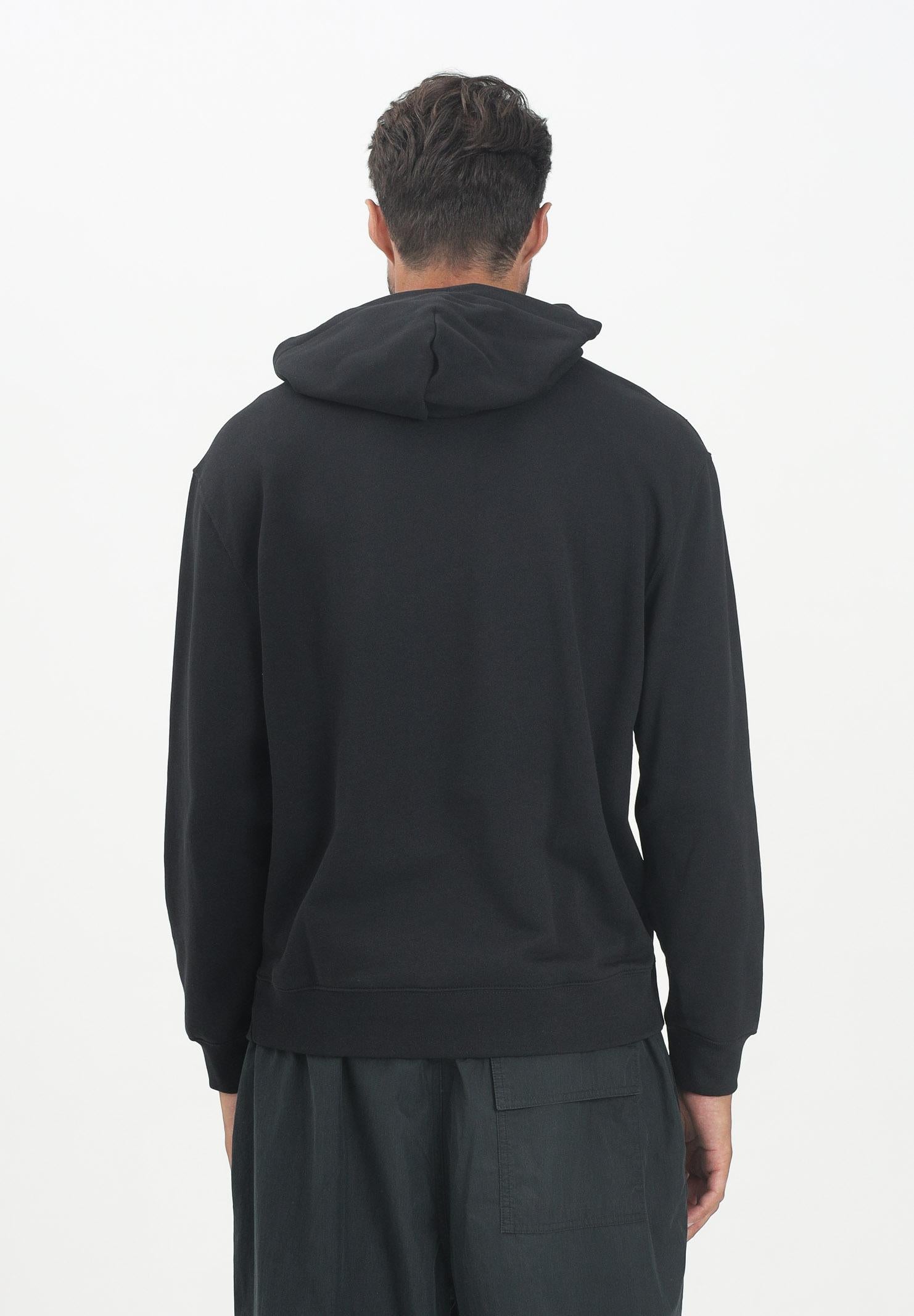 CALVIN KLEIN JEANS Felpa con cappuccio nera da uomo con stemma logo LV04RC274GUB1 . CALVIN KLEIN JEANS