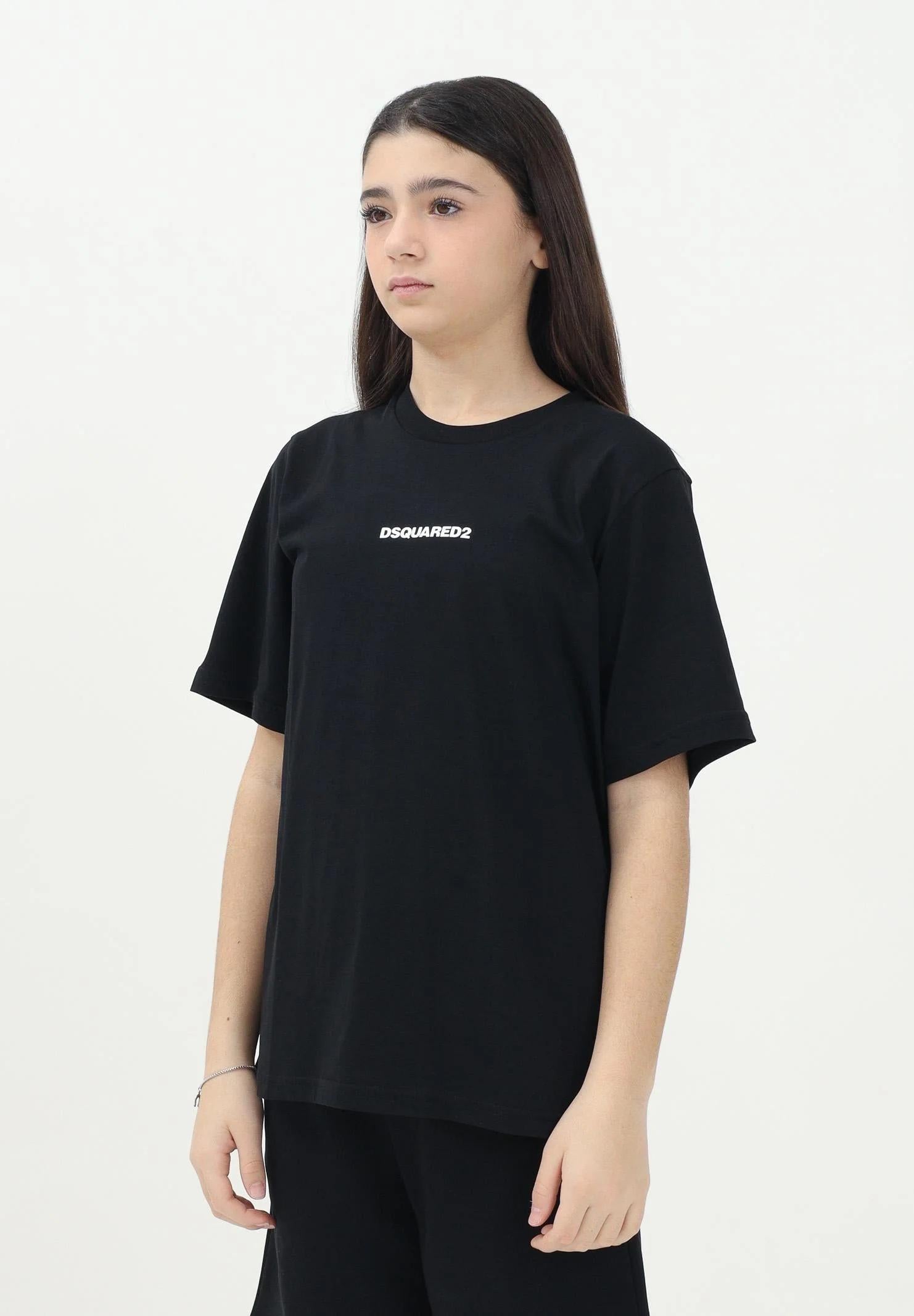 DSQUARED2 T-shirt a manica corta nera per donna, ragazzi e bambini con logo DSQUARED2 DQ2823D004G DQ900 DSQUARED2