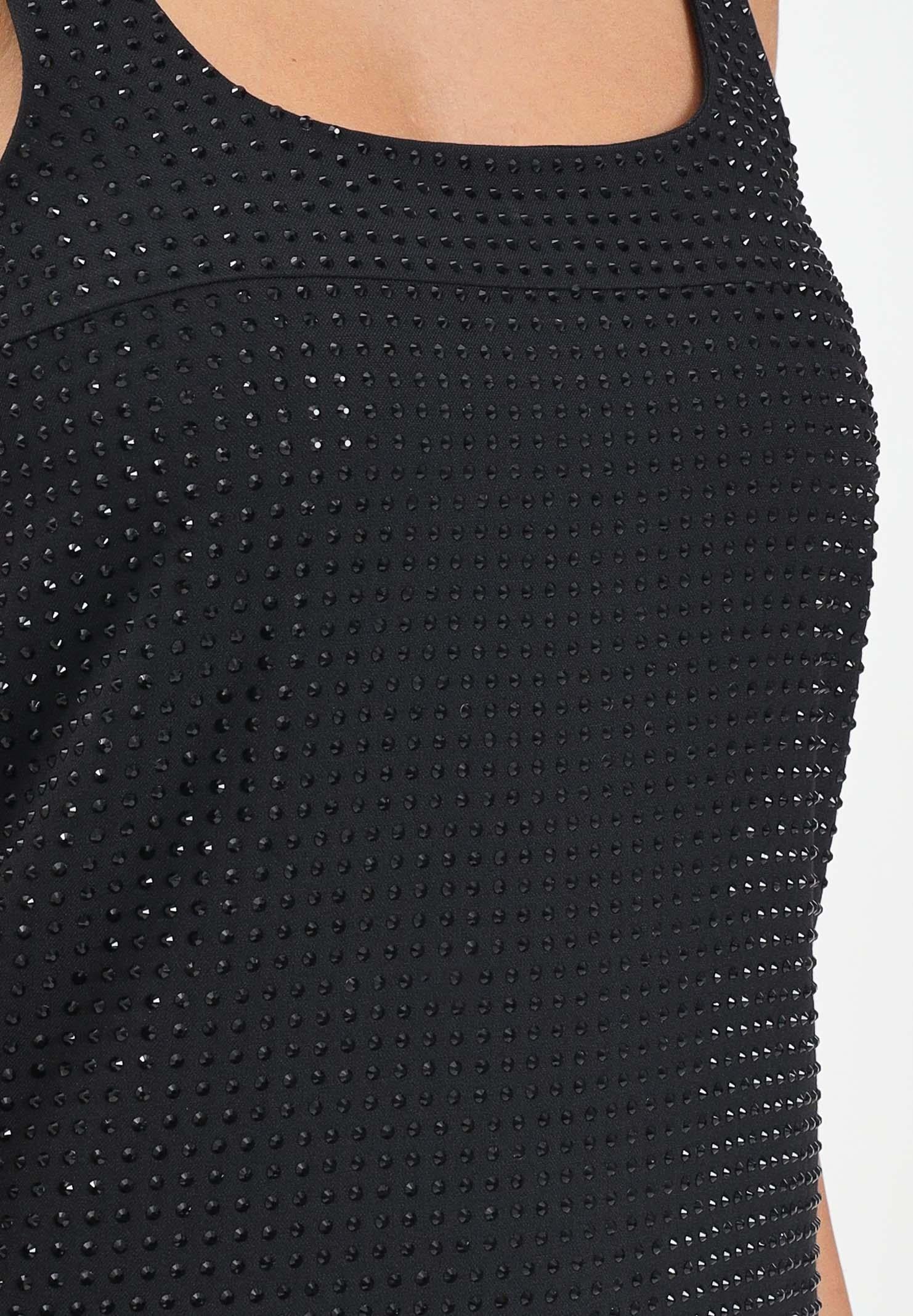 PINKO Abito corto nero da donna full strass 105927A287 Z99 PINKO