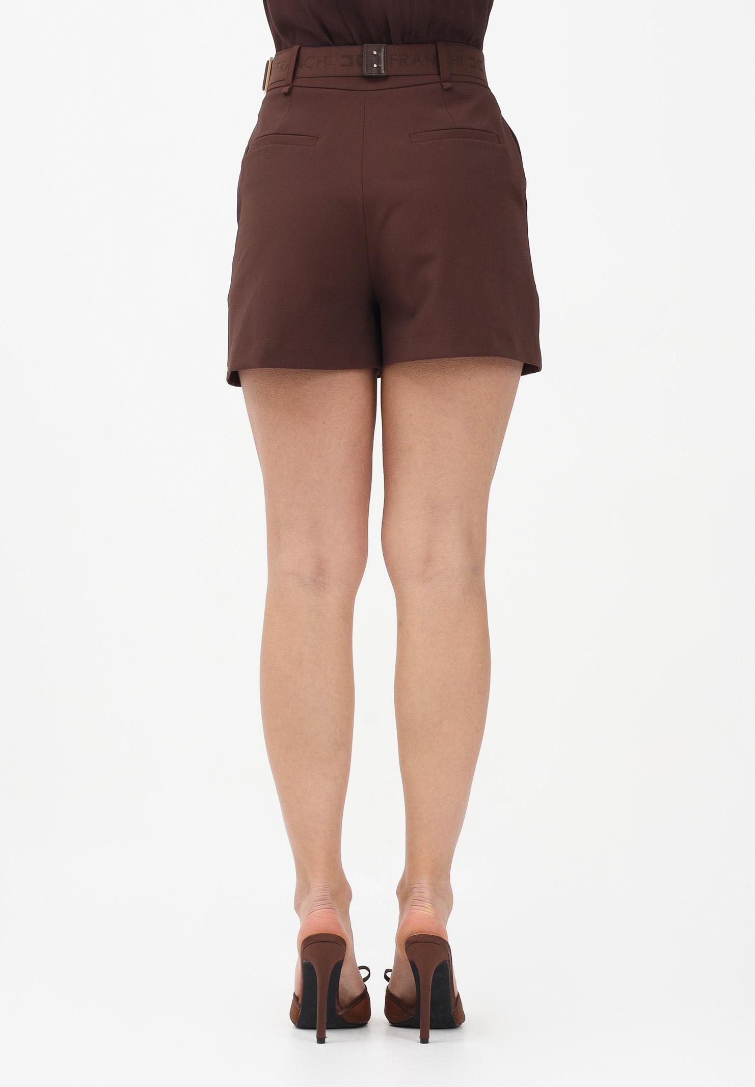 ELISABETTA FRANCHI Shorts cacao da donna con cintura SH00861E2 644 ELISABETTA FRANCHI