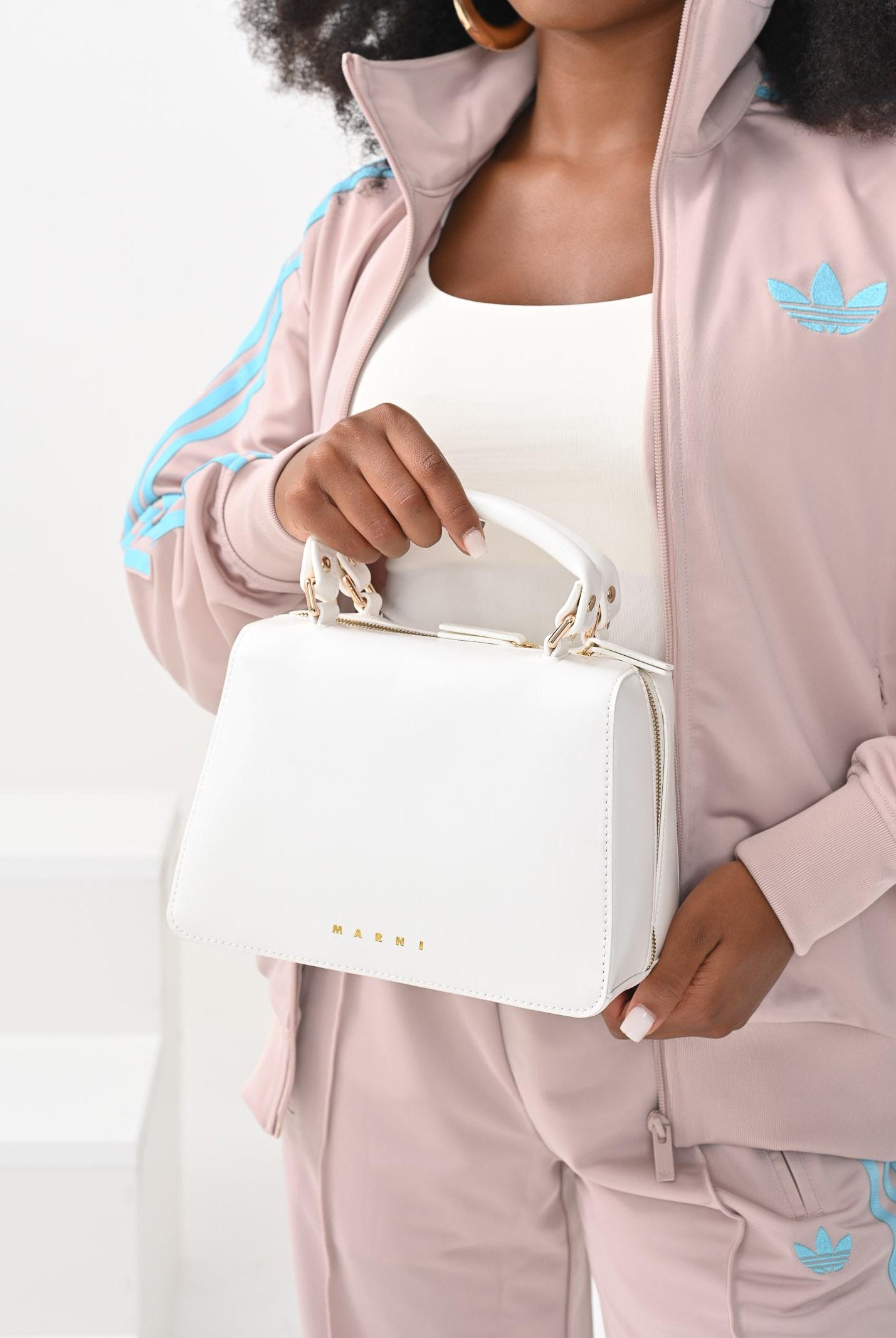 MARNI Borsa a mano bianca da donna con logo M01608M00TK 0M114 MARNI