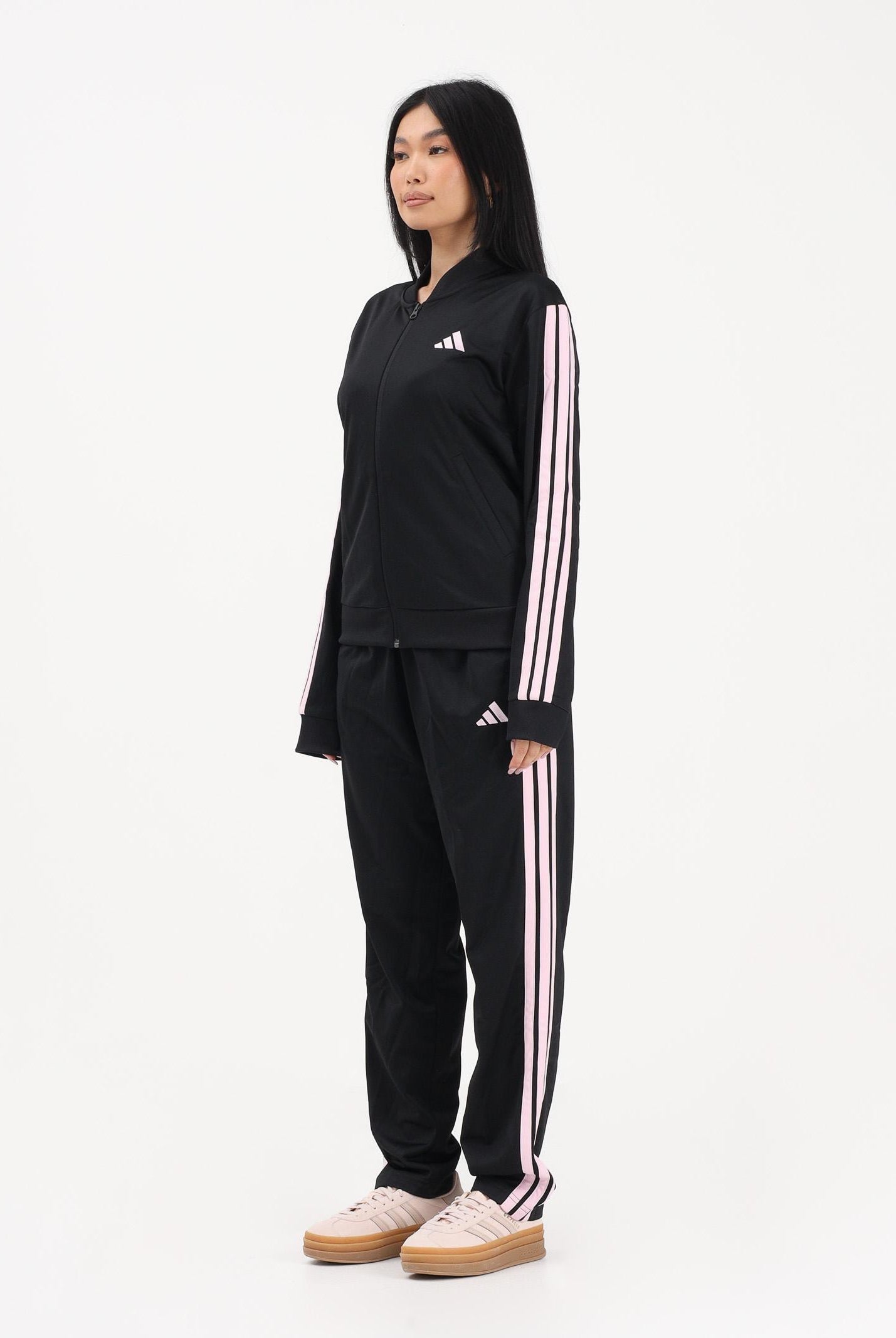 ADIDAS PERFORMANCE Tuta Essentials nera e rosa da donna KQ7578 . ADIDAS PERFORMANCE