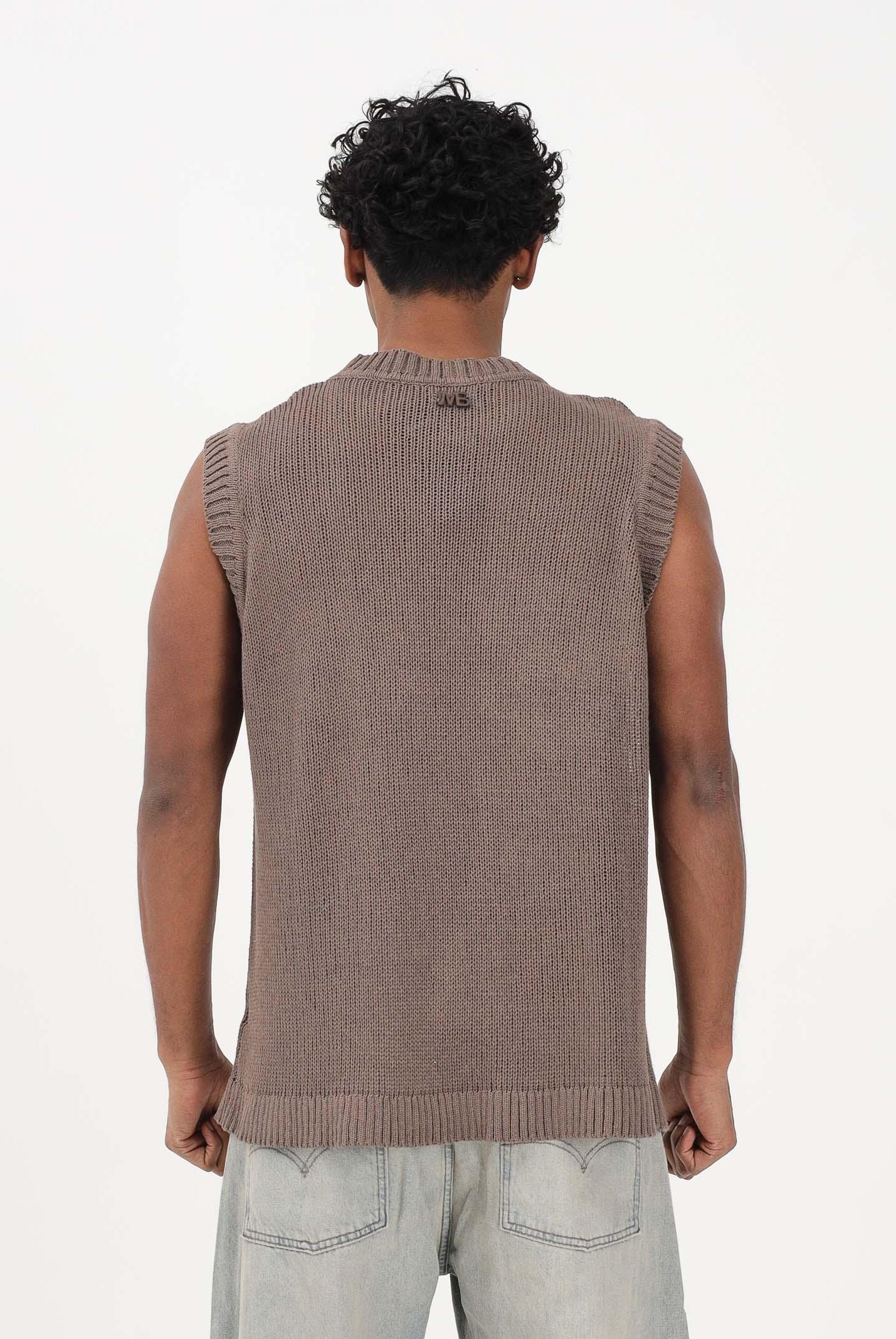 I'M BRIAN Gilet in maglia marrone da uomo MA3601 020 I'M BRIAN