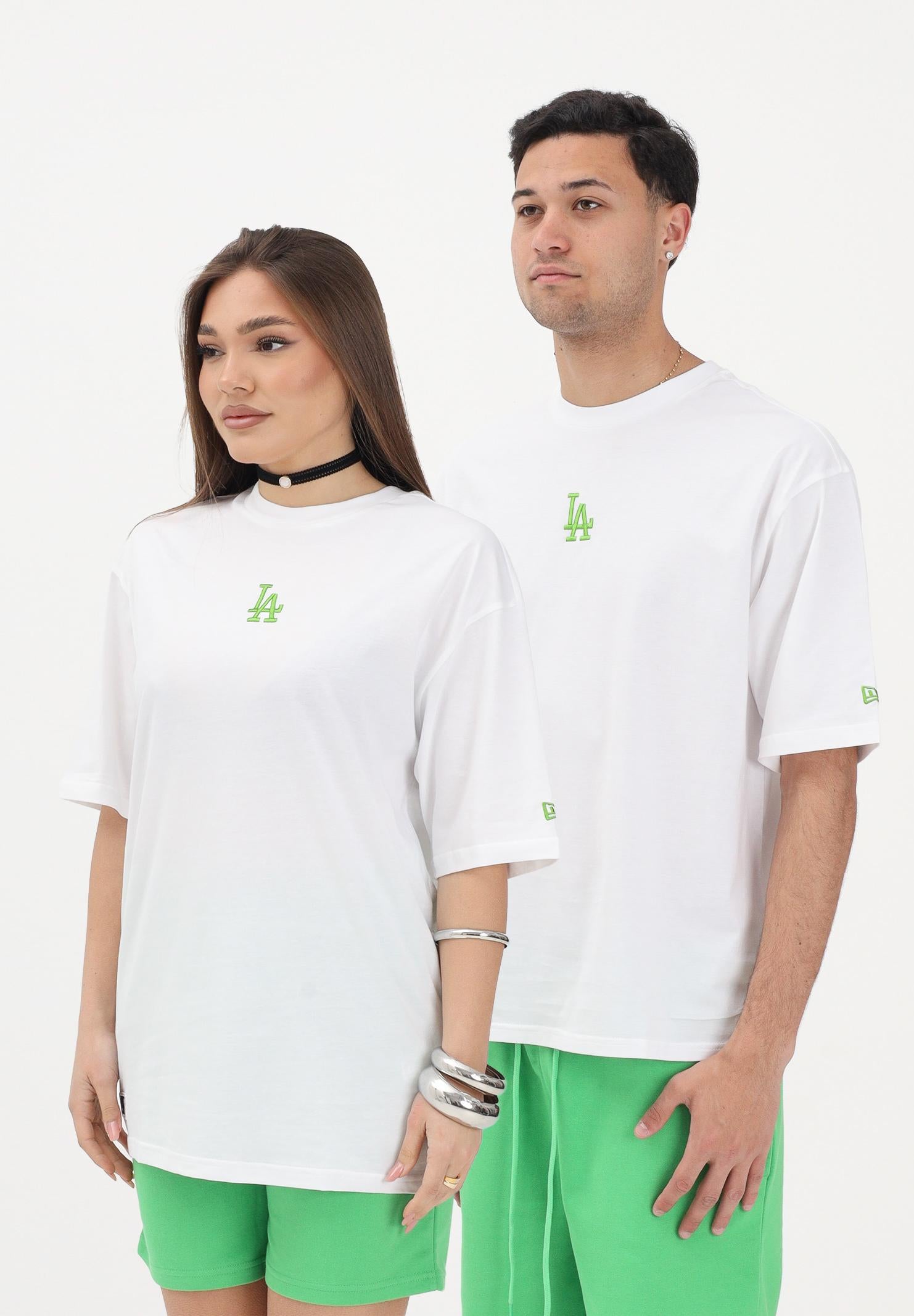 NEW ERA T-shirt a manica corta Oversized LA Dodgers MLB League Essential bianca per uomo e donna 60856135 . NEW ERA