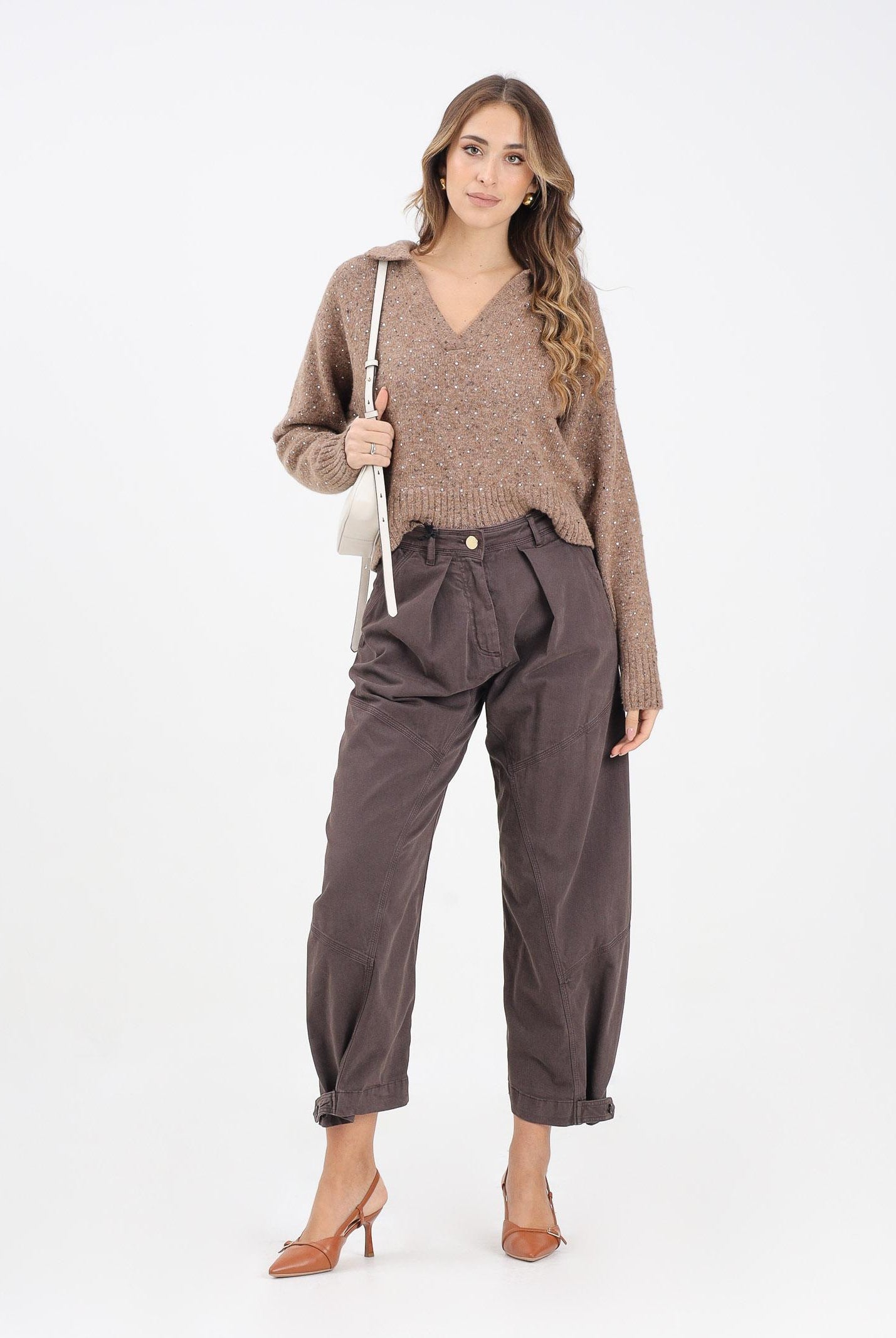 PINKO Pantalone balloon-fit marrone da donna 105667A2TV M04 PINKO