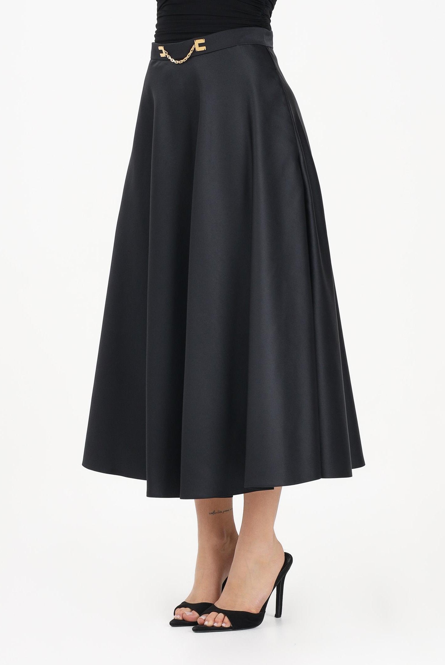 ELISABETTA FRANCHI Gonna midi nera da donna GO15661E2 110 ELISABETTA FRANCHI