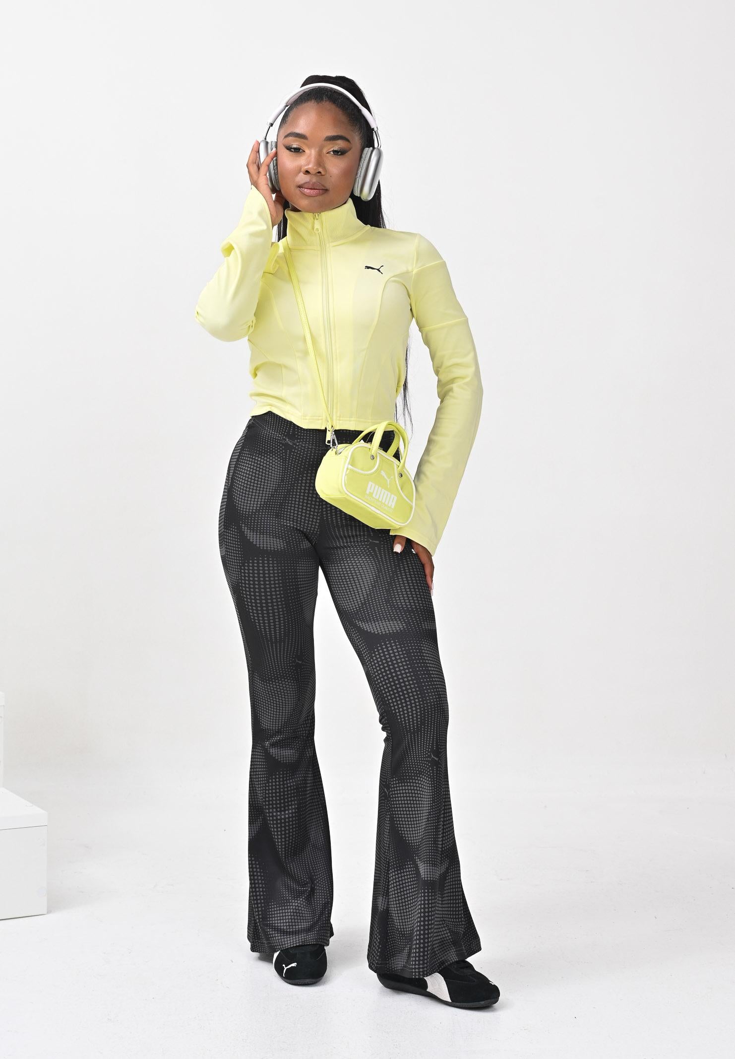 PUMA Felpa con zip DARE TO lime da donna 632146 35 PUMA