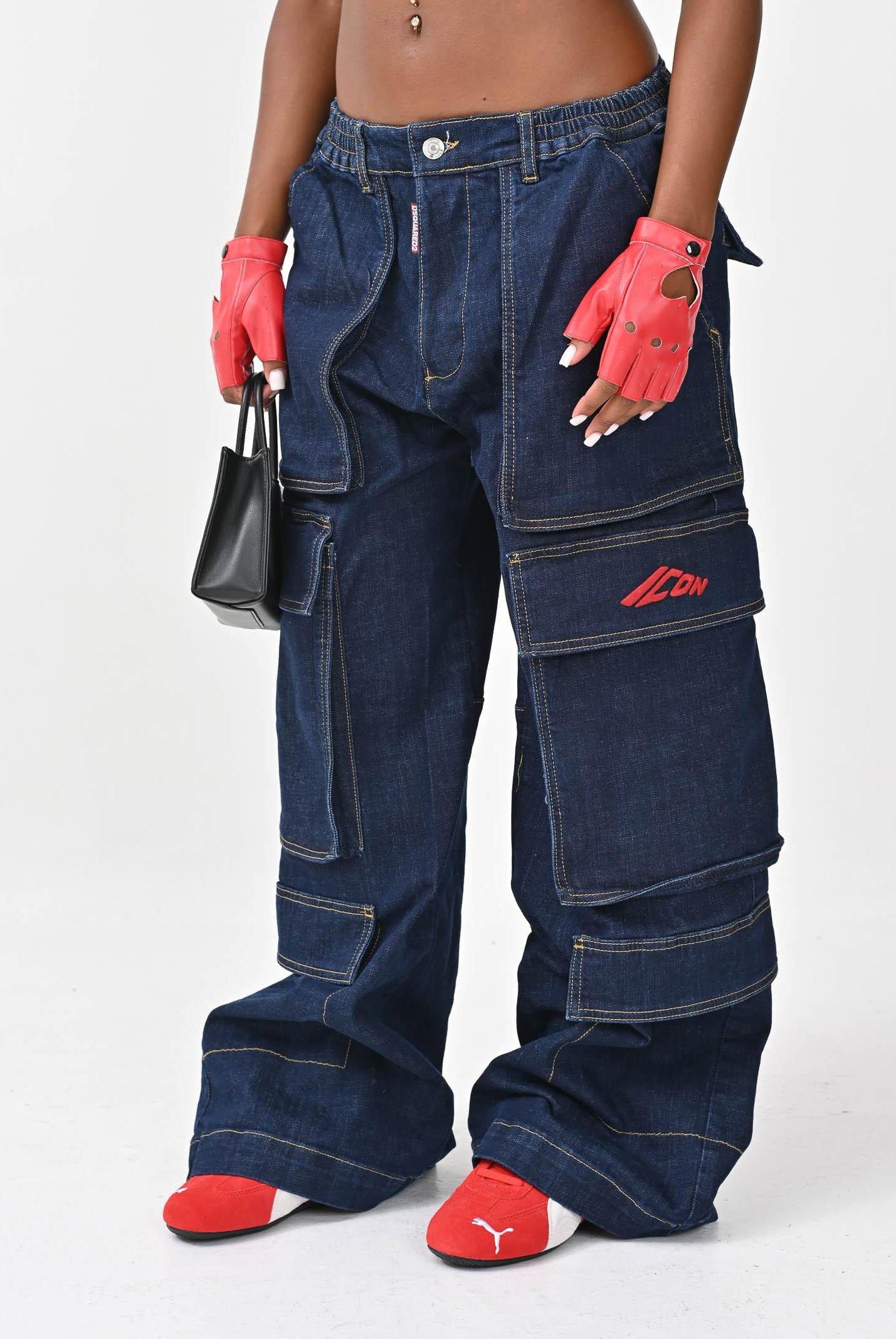 DSQUARED2 Jeans cargo in denim blu per donna, ragazzi e bambini DQ3039D0AFL DQ01 DSQUARED2