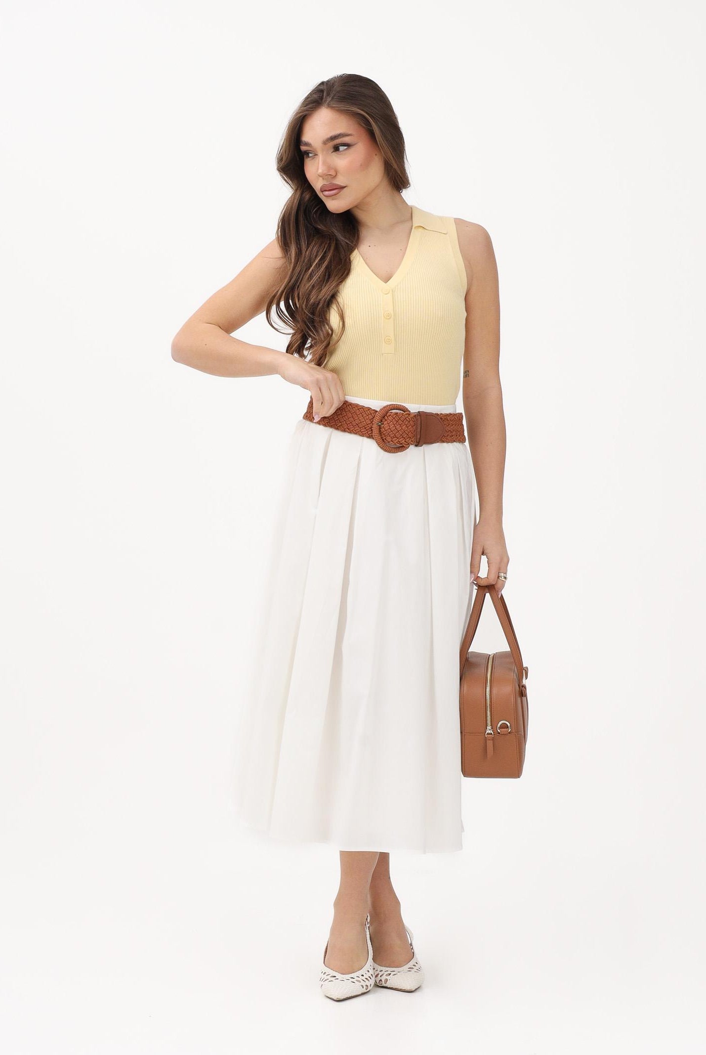 ONLY Gonna midi bianca da donna 15369555 CLDA ONLY