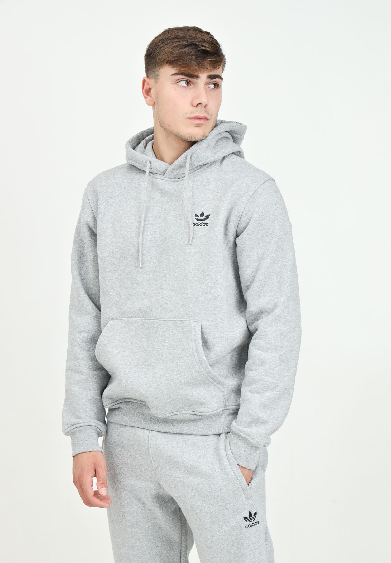 Felpa con cappuccio Trefoil Essentials grigia da uomo IY4920 ADIDAS ORIGINALS
