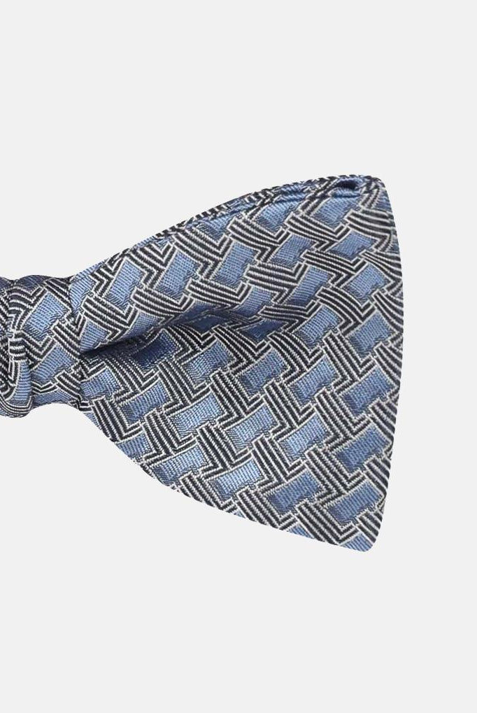 LANVIN Papillon in seta azzurro da uomo con micro monogramma L 2156/1P . LANVIN