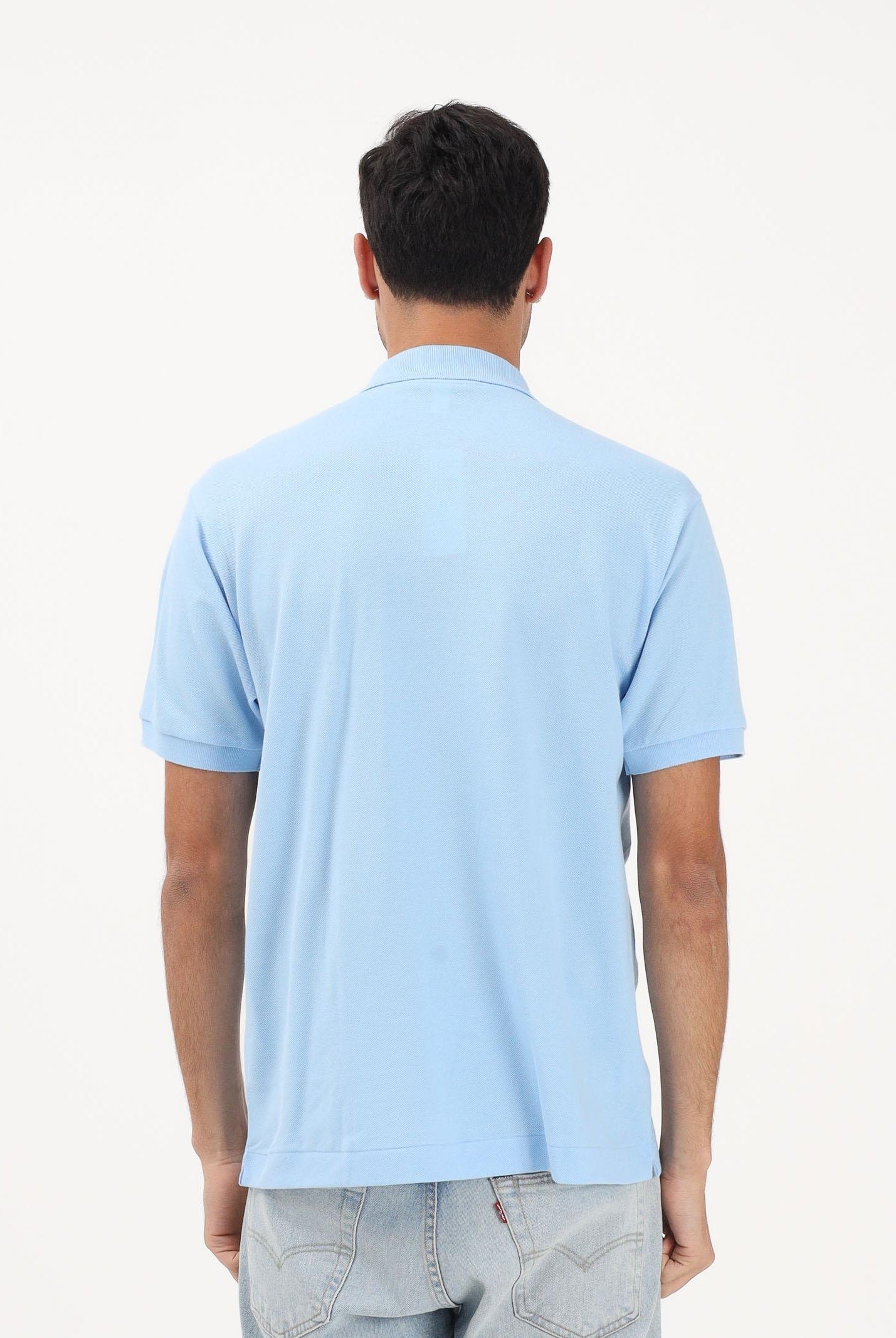 LACOSTE Polo a manica corta azzurra per uomo e donna con patch logo coccodirllo 1212 HBP LACOSTE