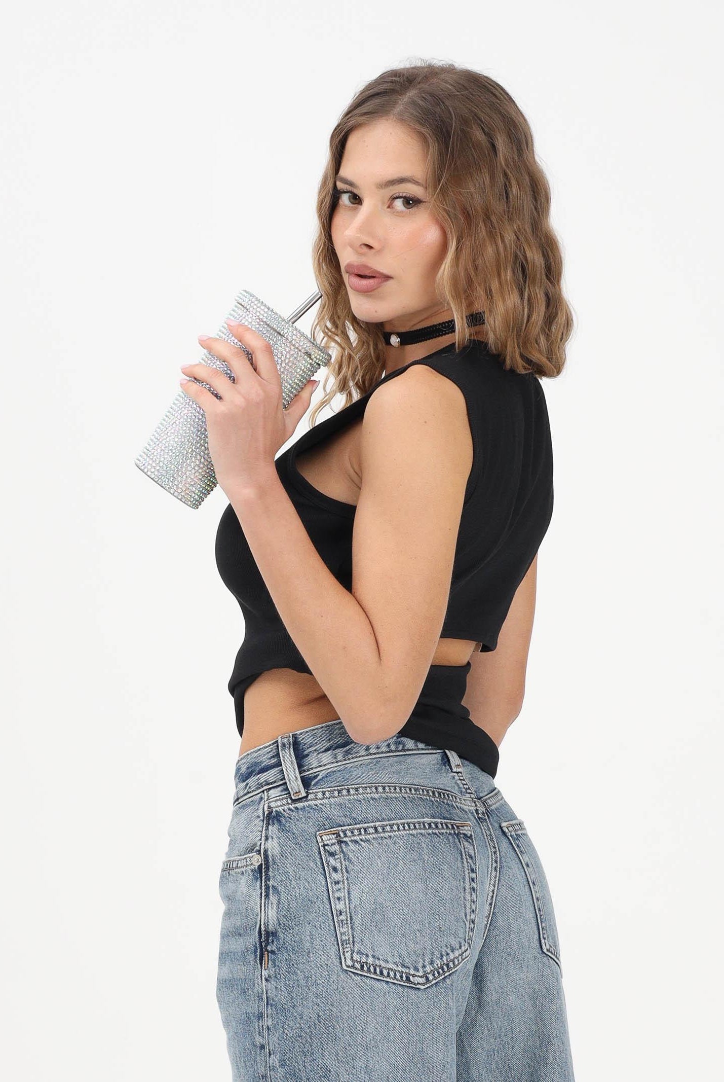 CALVIN KLEIN JEANS Canotta nera da donna con cut-out sulla schiena LV047F246G UB1 CALVIN KLEIN JEANS
