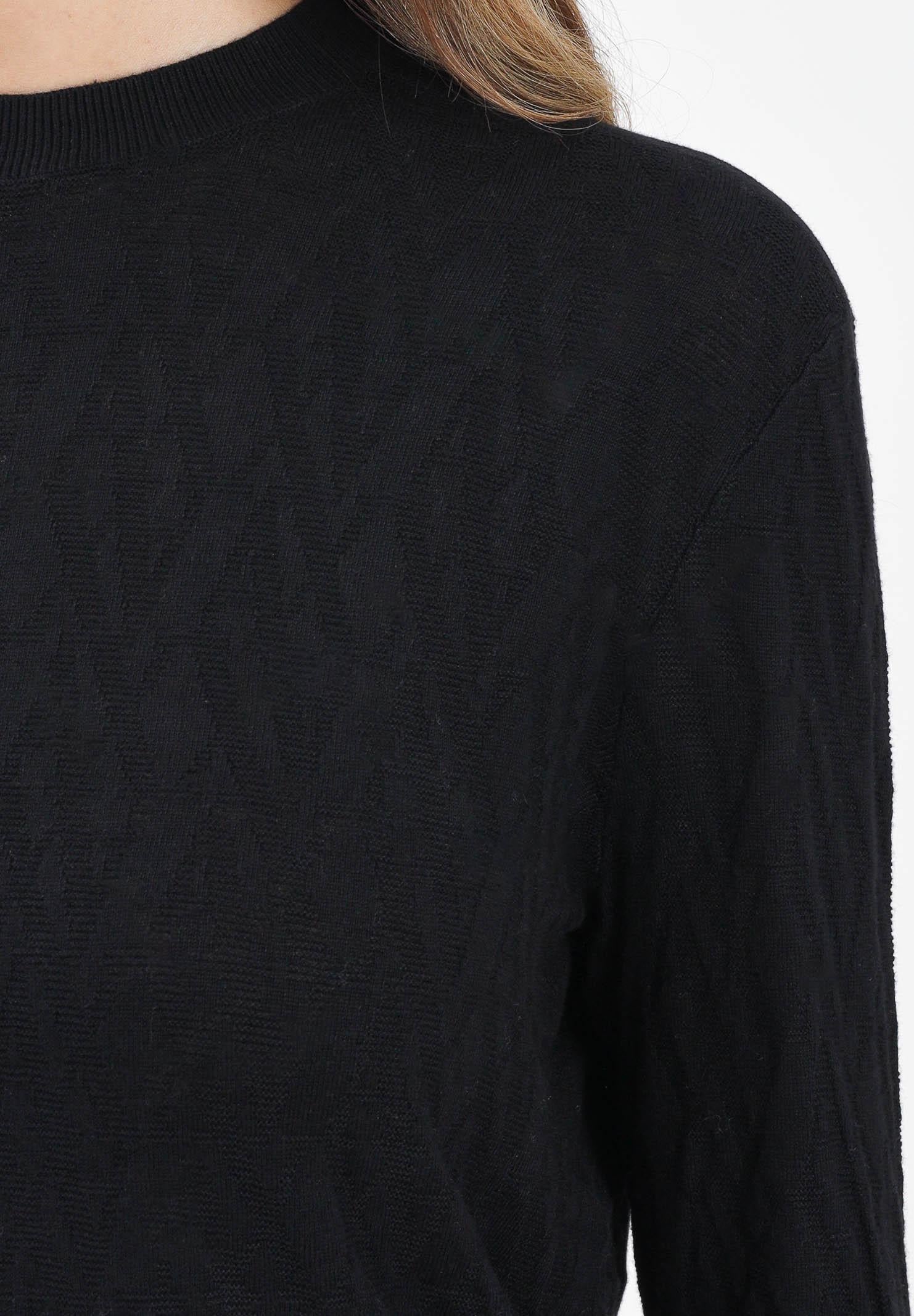 ARMANI EXCHANGE Maglionciono girocollo nero da donna con logo all-over XW001317AF16619 FC101 ARMANI EXCHANGE