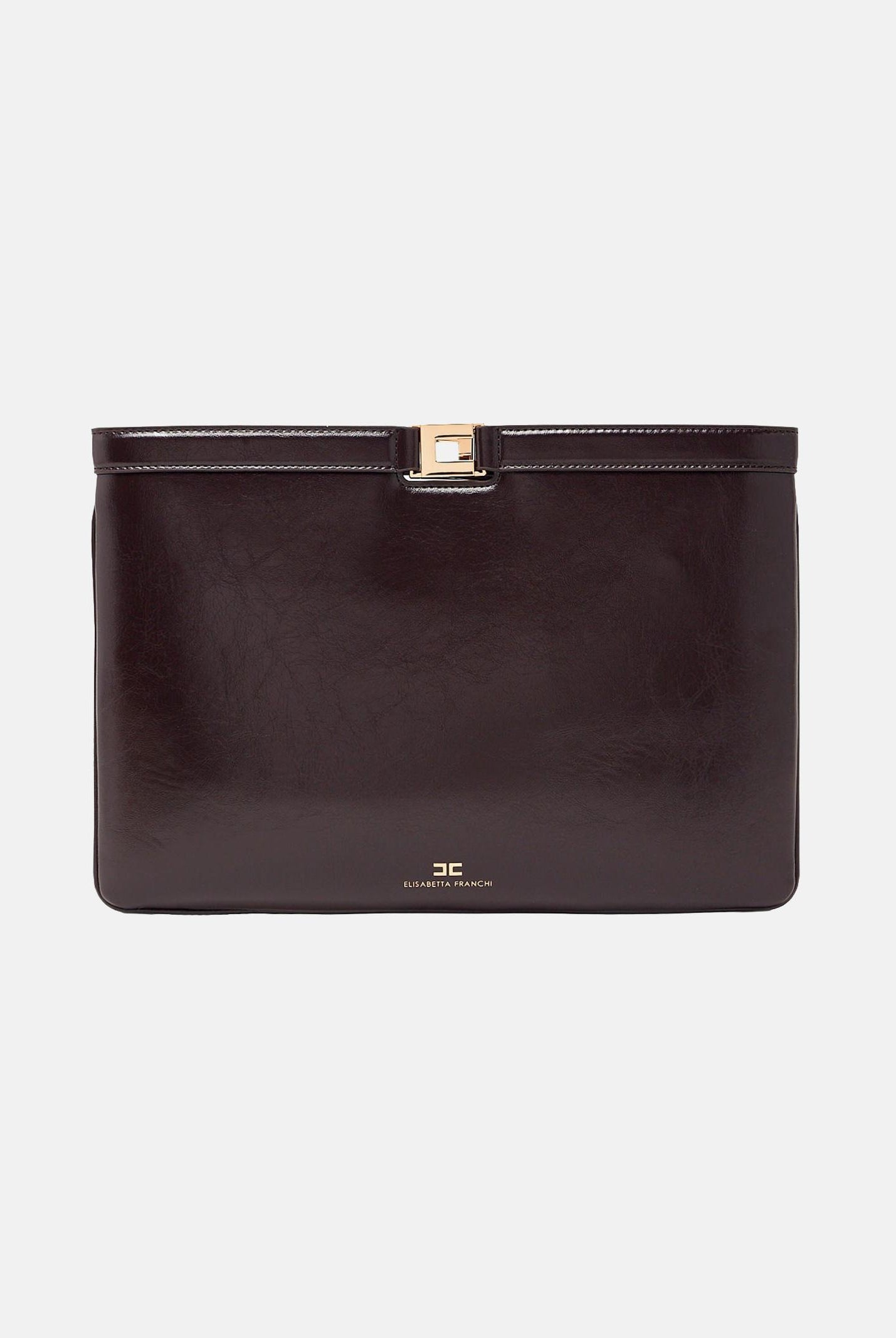 ELISABETTA FRANCHI Pochette marrone da donna effetto naplak<BR/> BS18A61E2 EV9 ELISABETTA FRANCHI