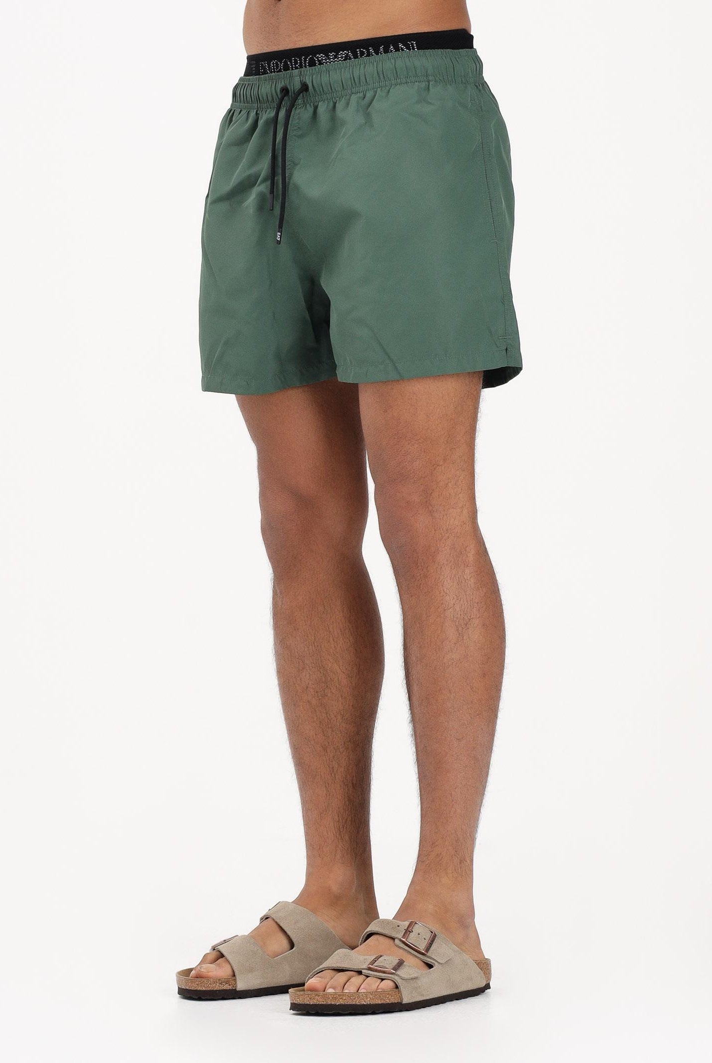 EA7 Shorts mare verde da uomo con coulisse a contrasto nera 7M001689AF21074 U7260 EA7