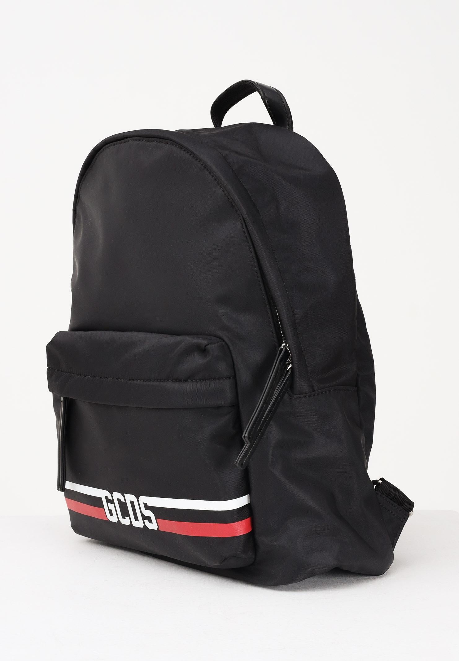 GCDS Zaino nero per uomo e donna con logo GCDSEB001 99 GCDS