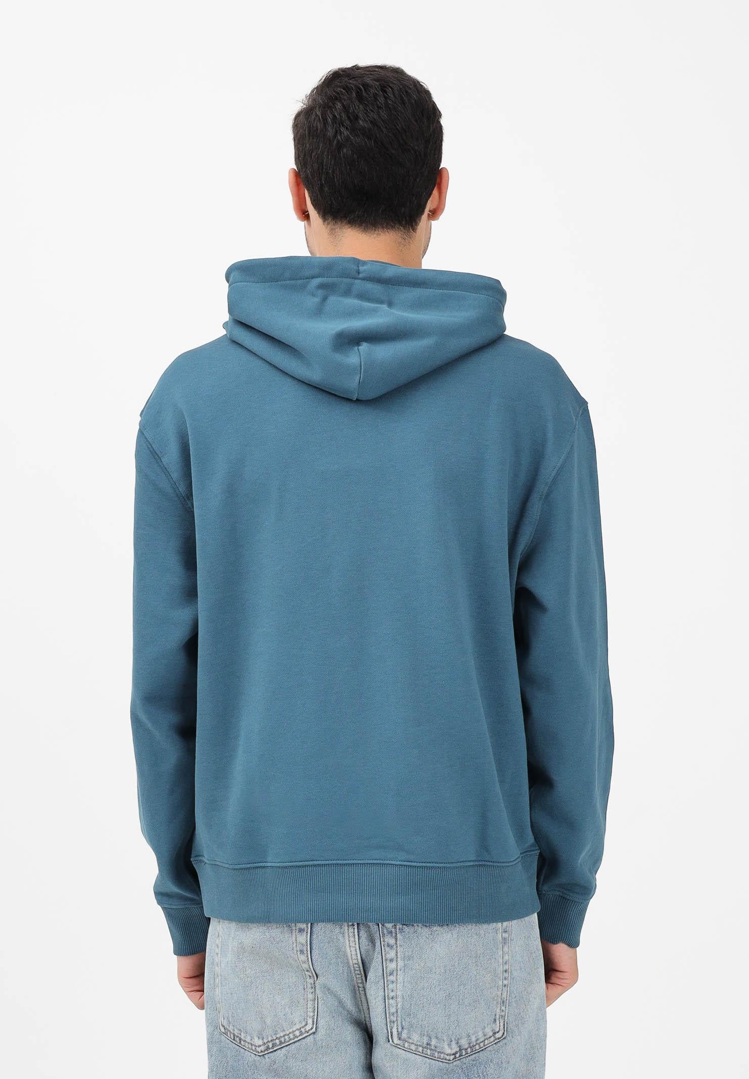 CALVIN KLEIN JEANS Felpa con cappuccio ottanio da uomo con logo LV04RC274G2ET . CALVIN KLEIN JEANS